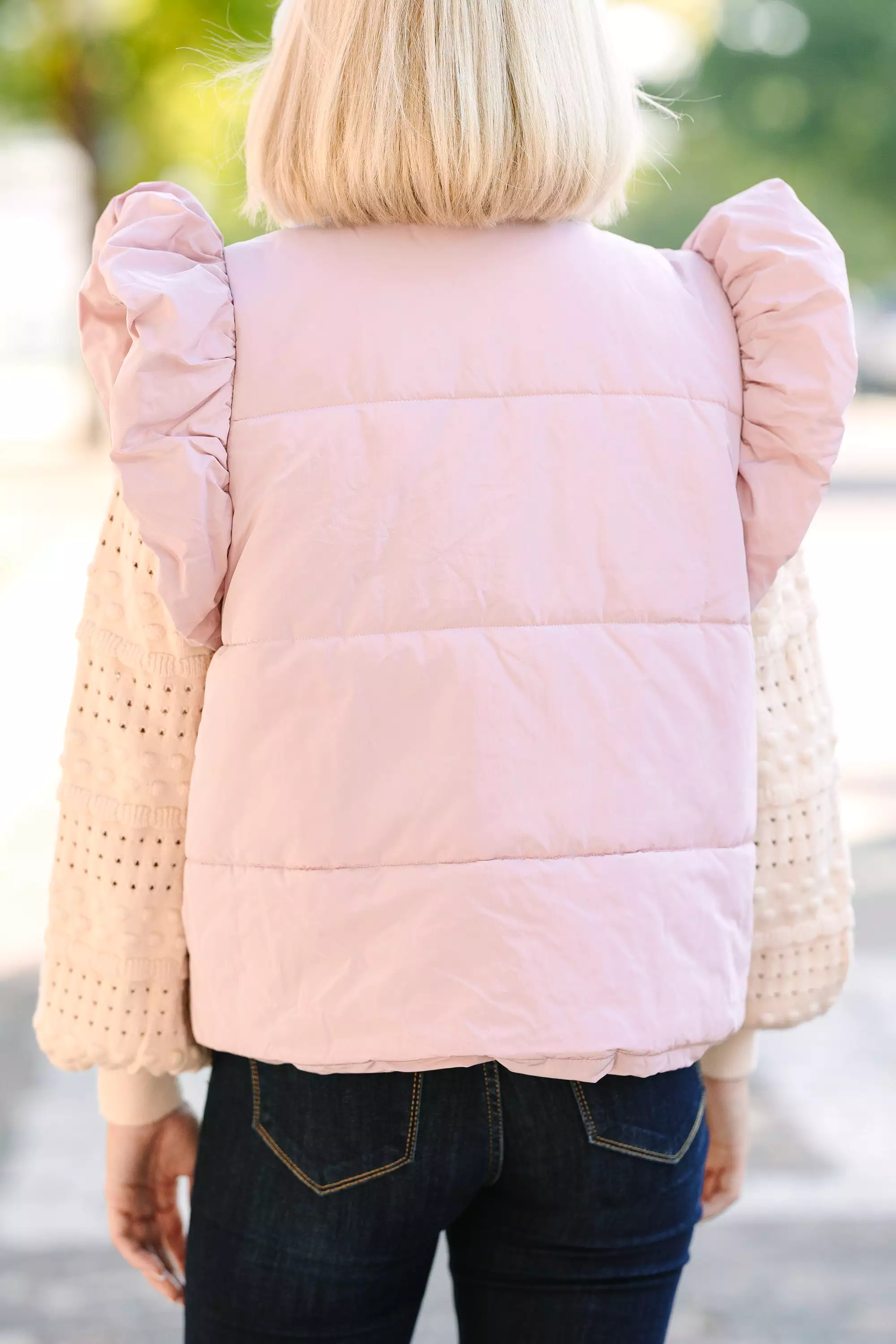 Feeling So Feminine Blush Pink Ruffled Vest