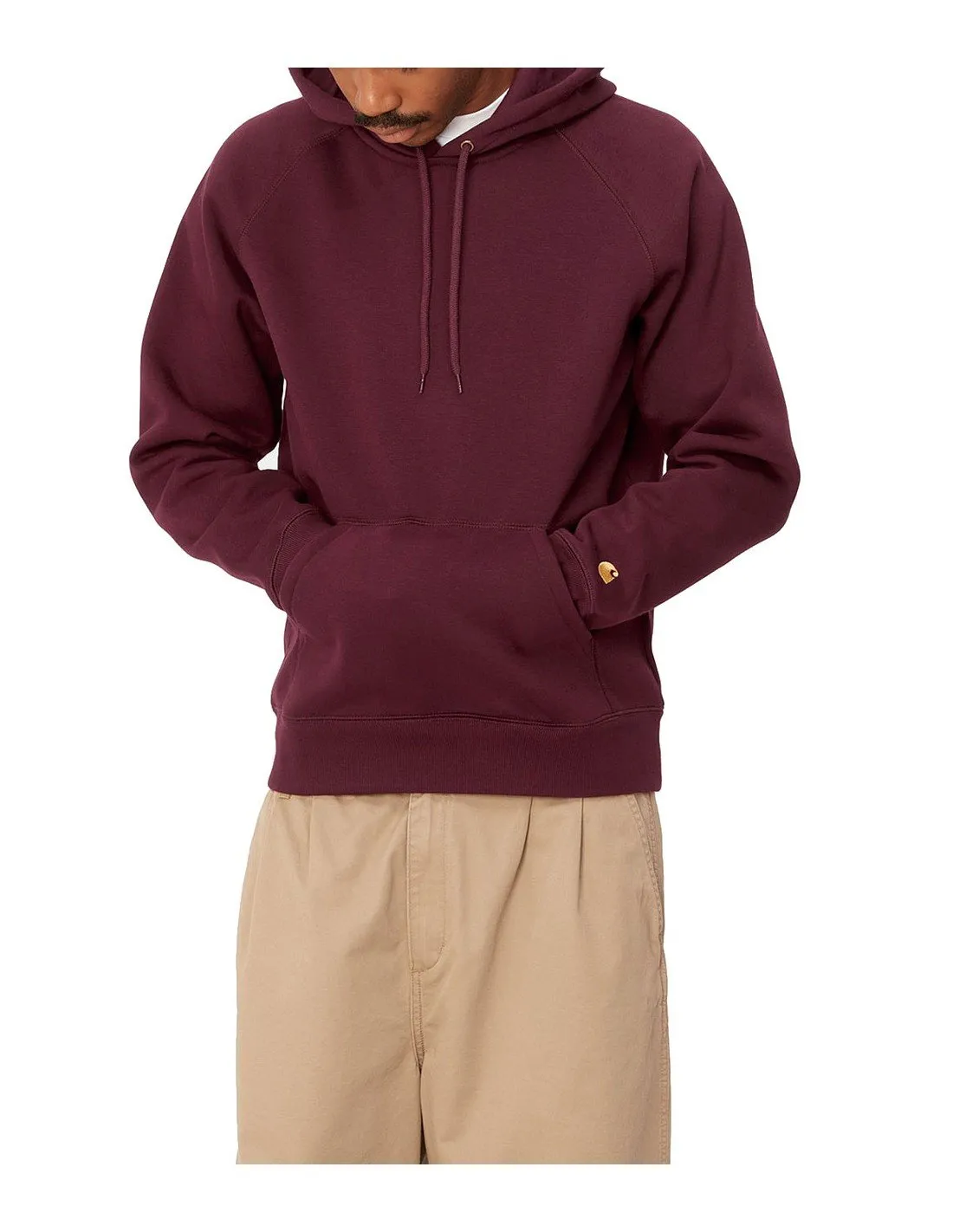 Felpa Carhartt Wip uomo I026384 Chase amarone bordeaux