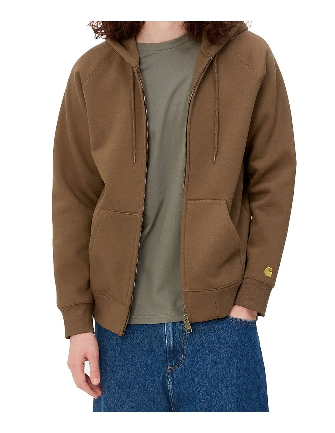 Felpa Carhartt Wip uomo I026385 Chase cammello