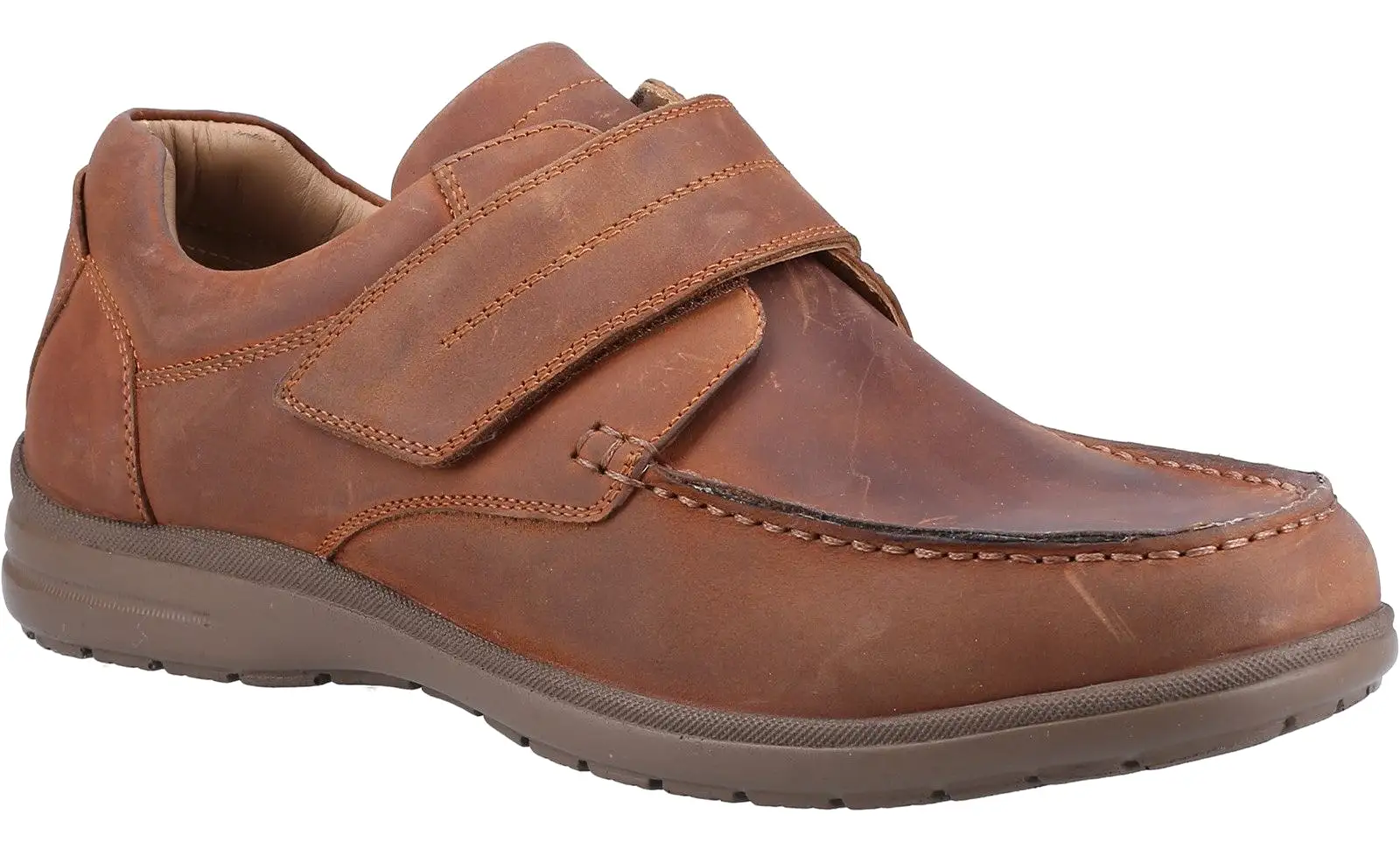 Fleet & Foster David Mens Leather Touch-Fastening Casual Shoe