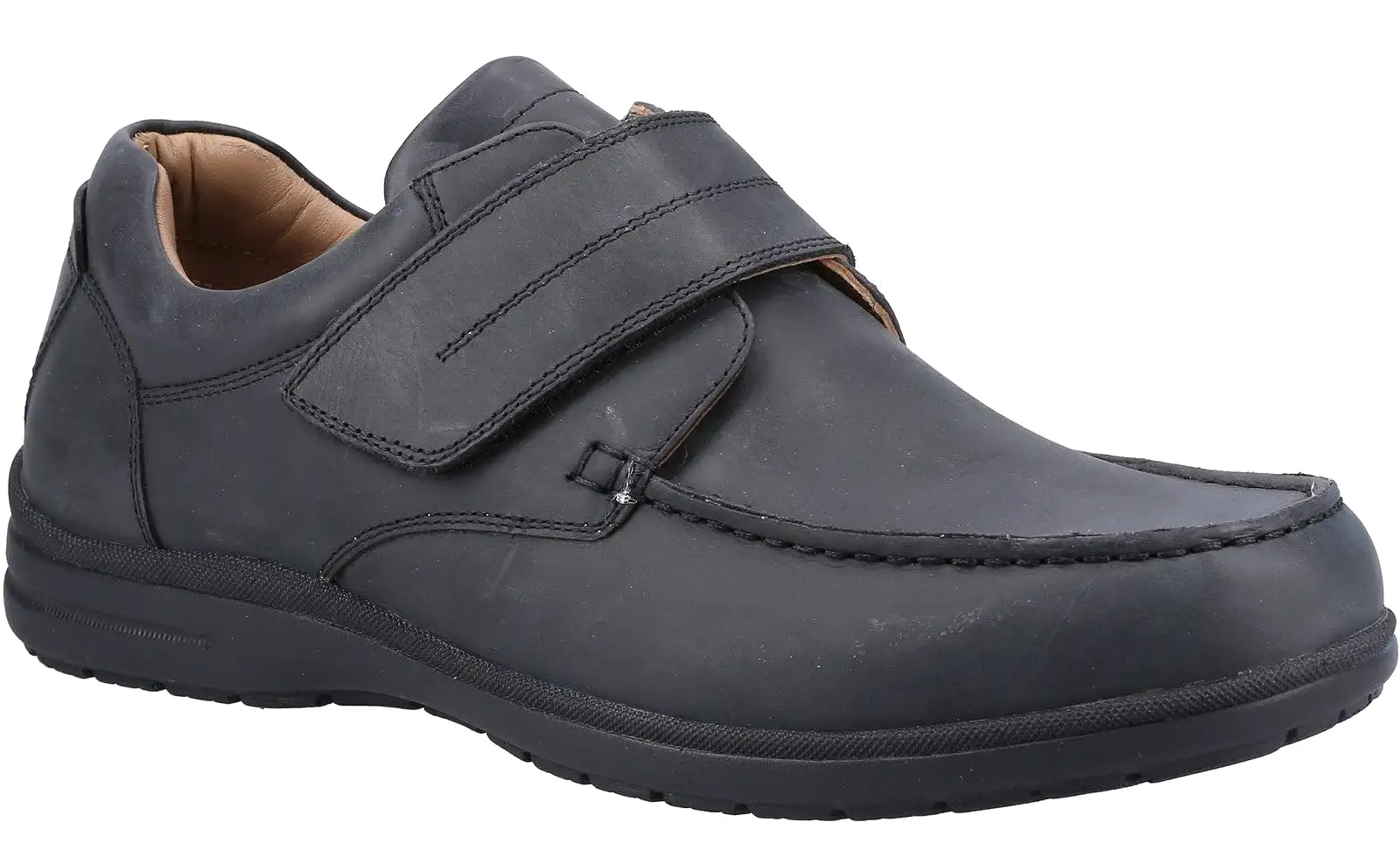 Fleet & Foster David Mens Leather Touch-Fastening Casual Shoe