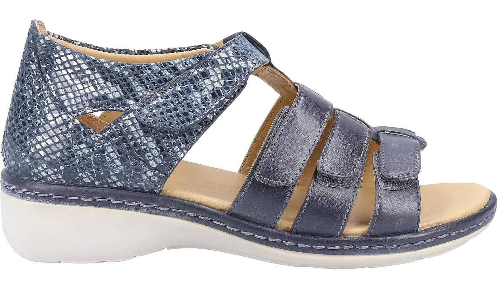 Fleet & Foster Julie Womens Leather Touch-Fastening Sandal