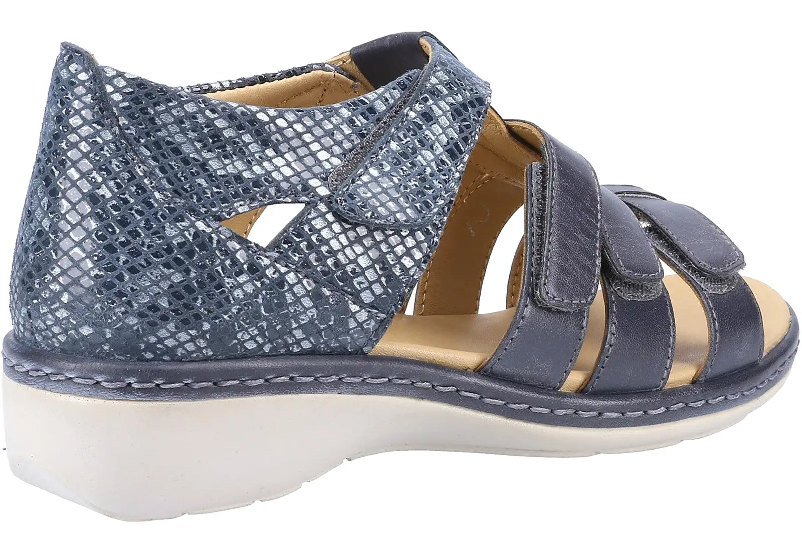 Fleet & Foster Julie Womens Leather Touch-Fastening Sandal