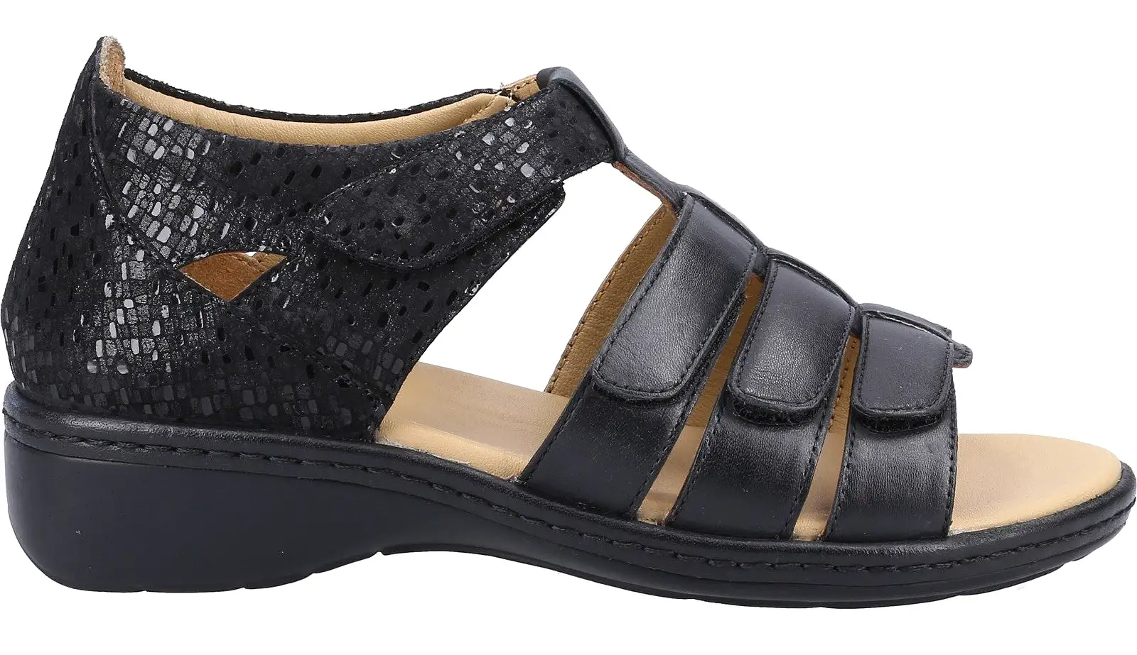 Fleet & Foster Julie Womens Leather Touch-Fastening Sandal