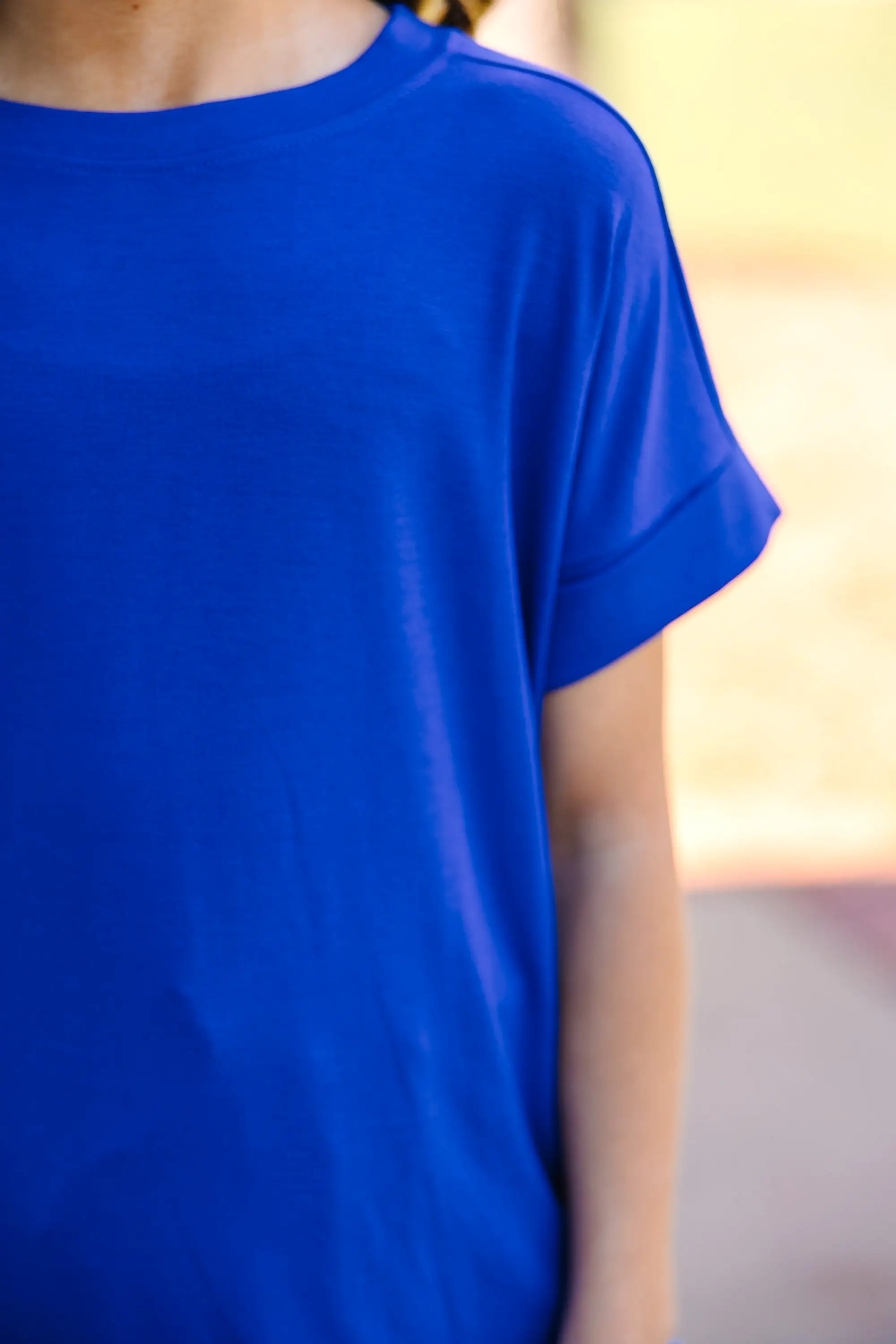 Girls: Make Your Life Easy Bright Blue Crew Neck Top