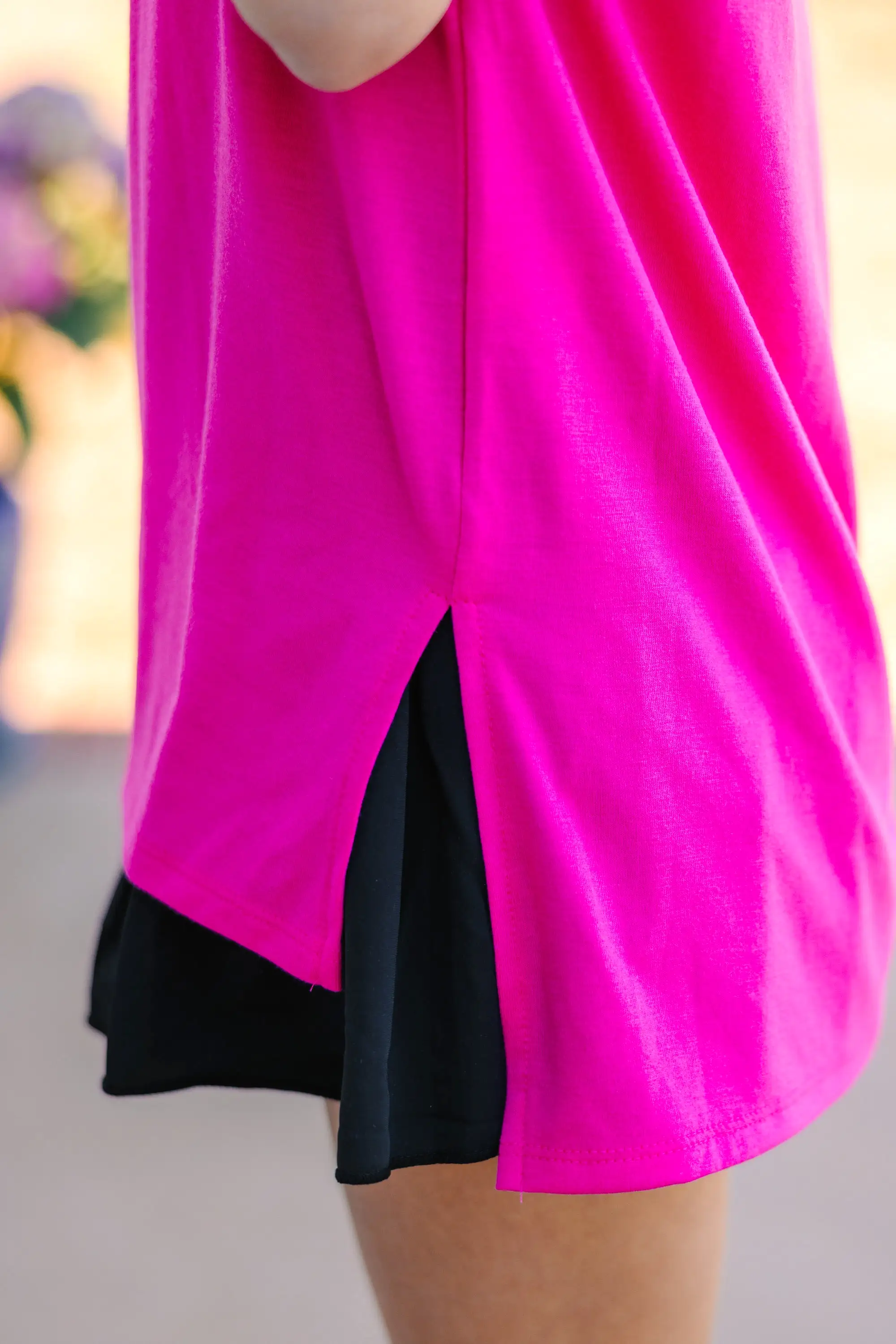 Girls: Make Your Life Easy Fuchsia Pink Crew Neck Top