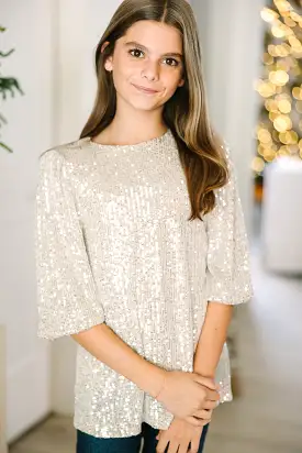 Girls: Under The Lights Gold Sequin Blouse