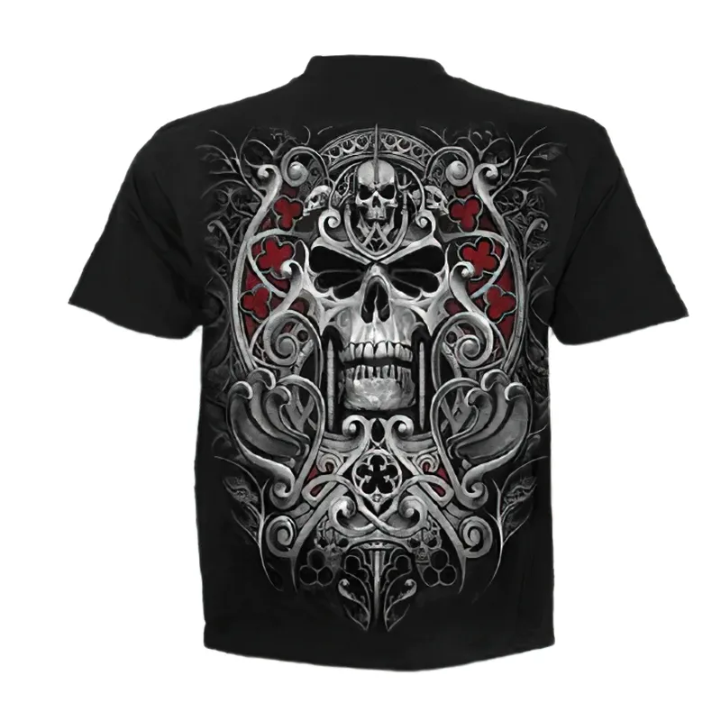 Gothic Black T-shirt 3d printing of dark angels / Summer street clothing punk rock