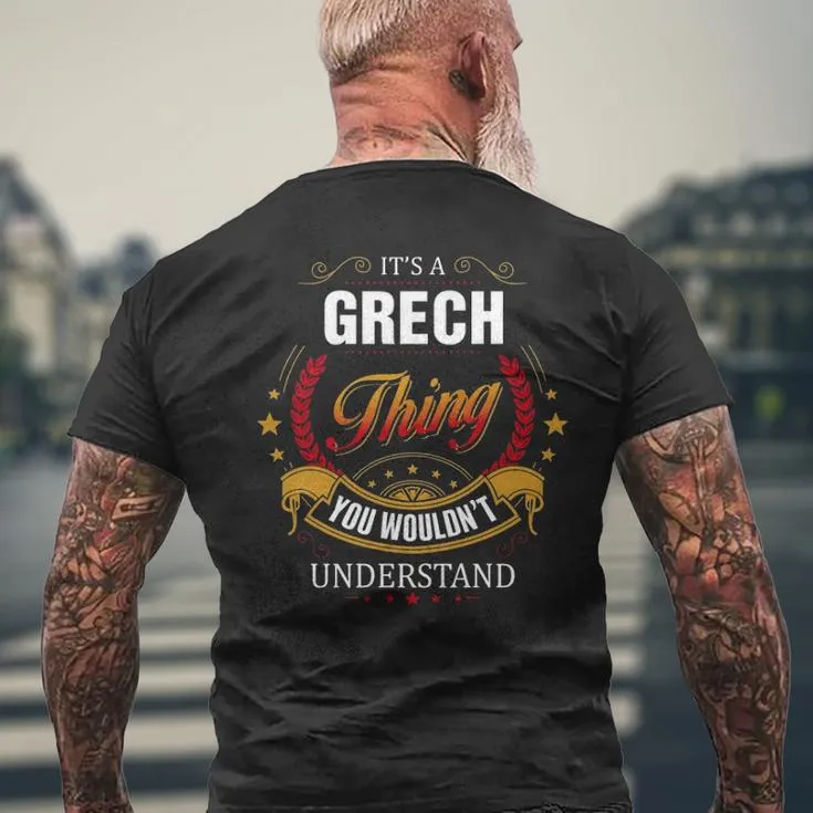 Grech Family Crest Grech Grech Clothing Grech T Grech T For The Grech 131 Men's T-shirt Back Print