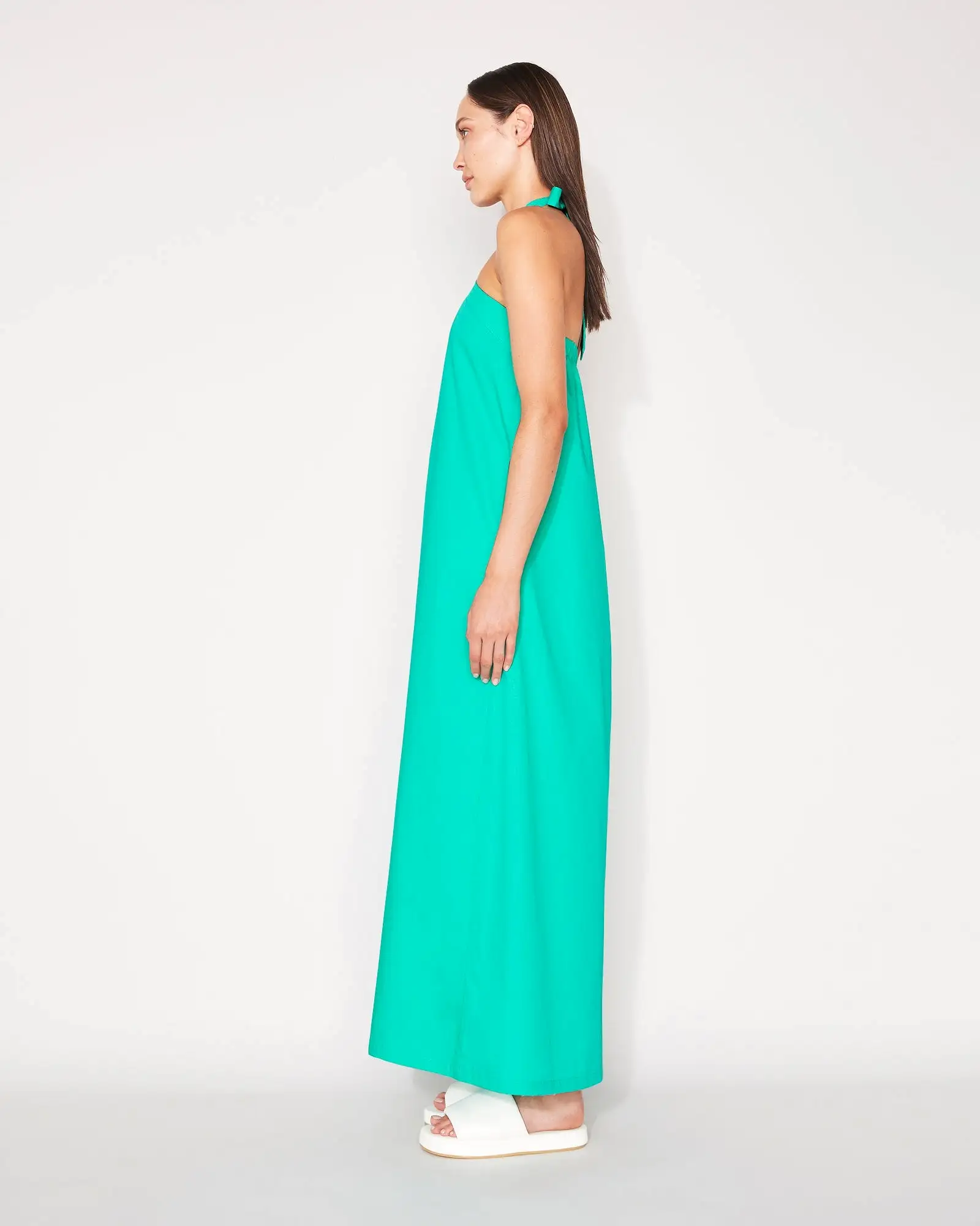 HALTER DRESS - POOL GREEN