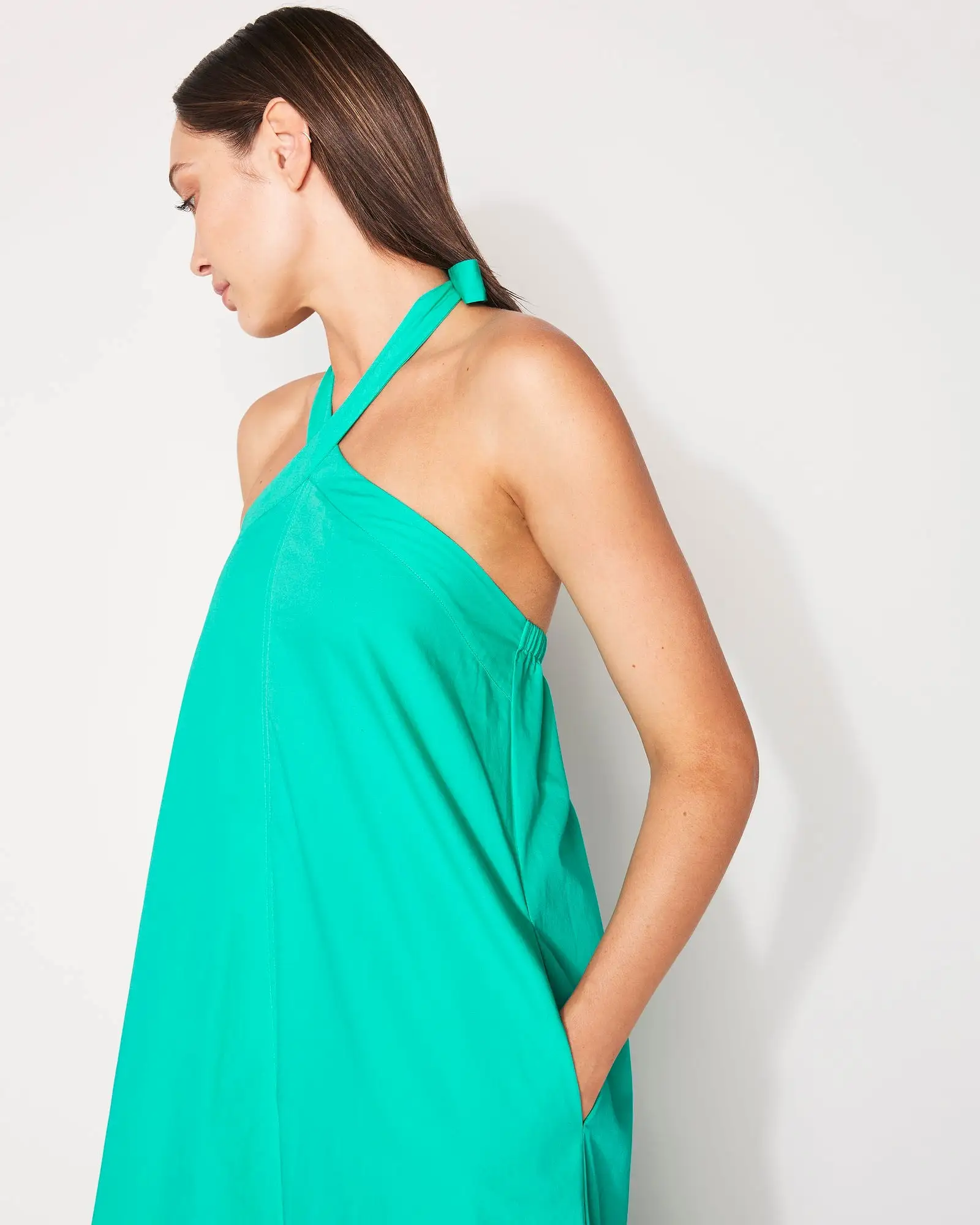 HALTER DRESS - POOL GREEN