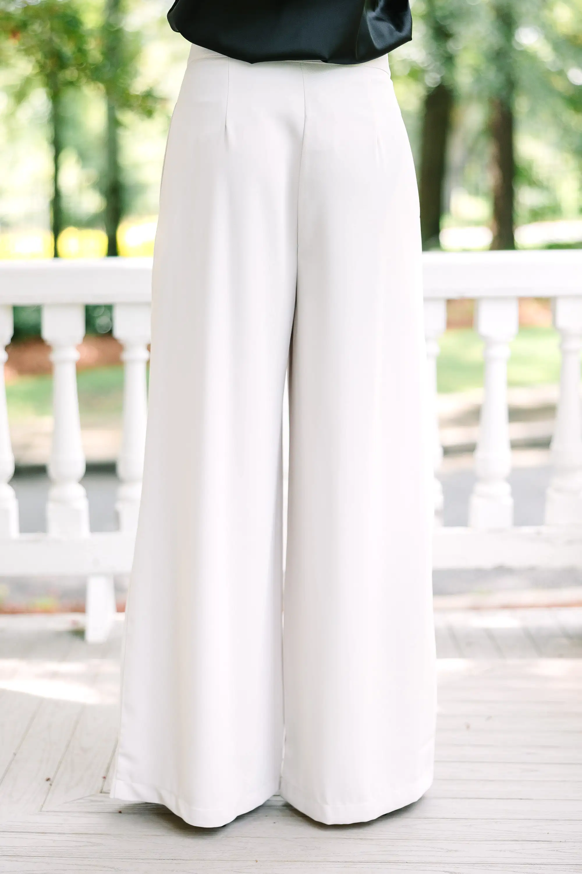 In The Lead Cream White Wide Leg Trousers