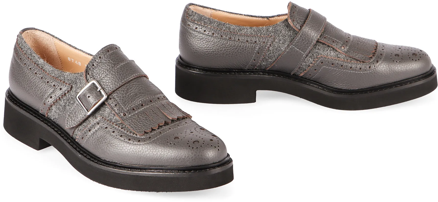 LEATHER MONK-STRAP SHOES