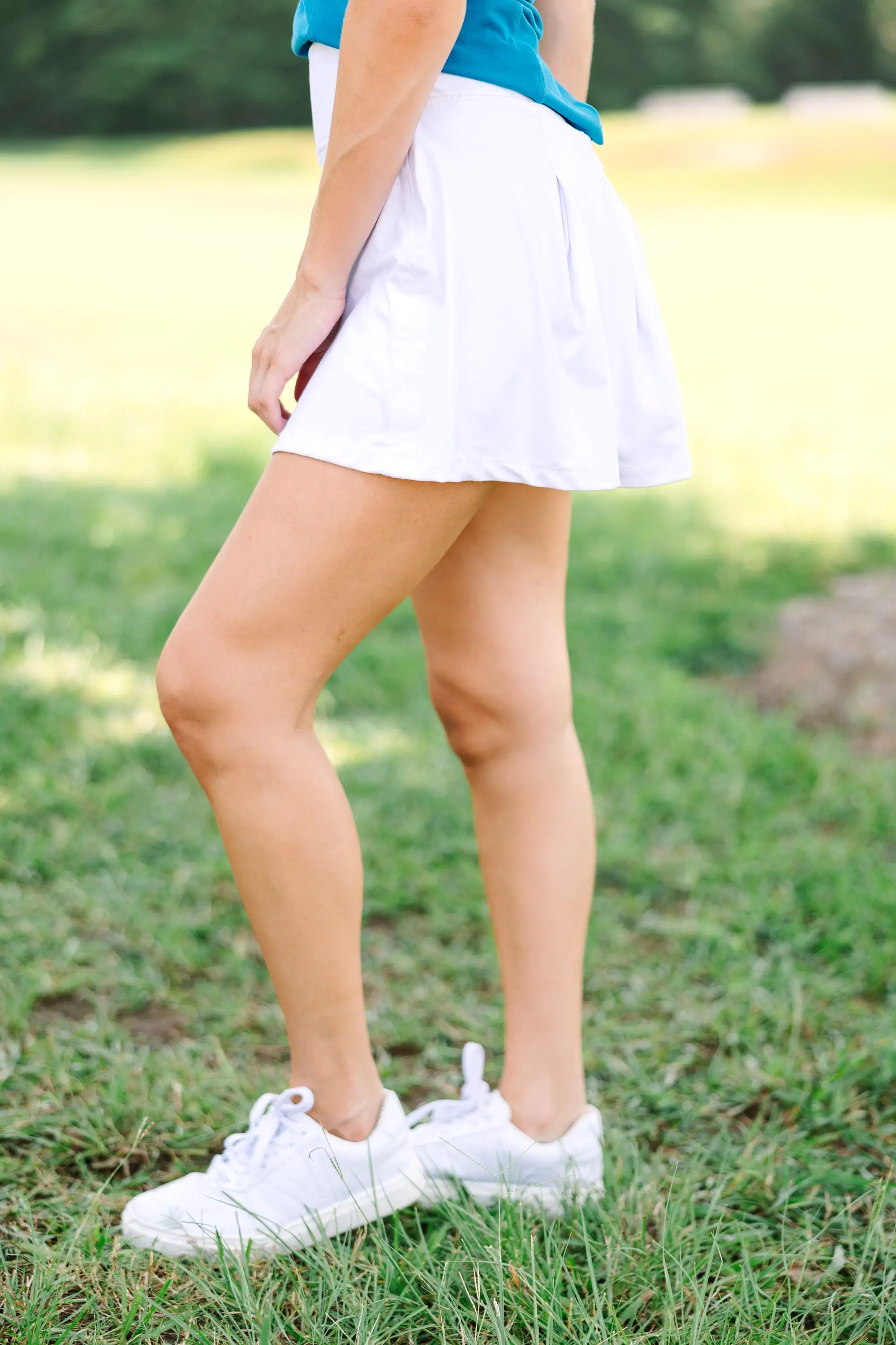 Let It Go White Active Skort