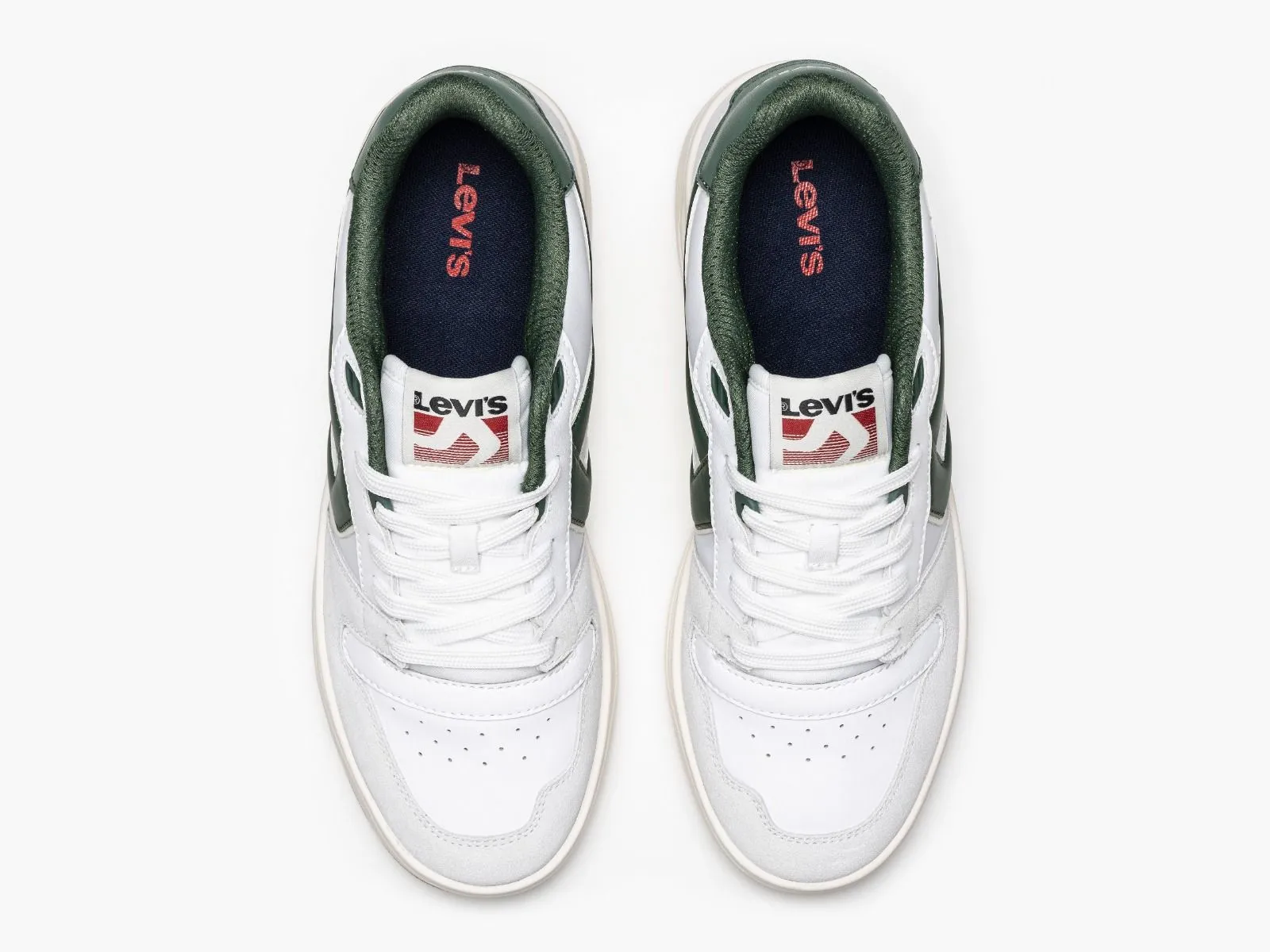 Levis Glide Lace Up Sneakers White Green