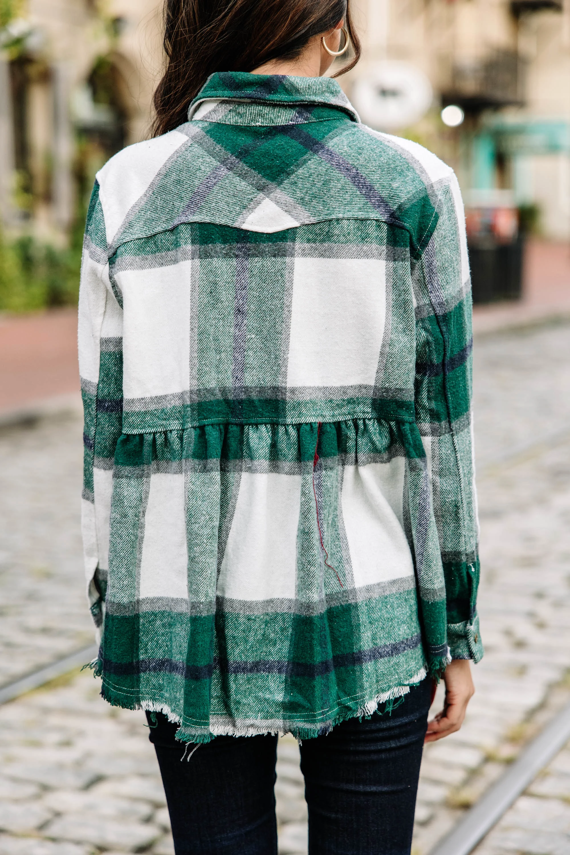 Make Your Own Choices Green Plaid Top