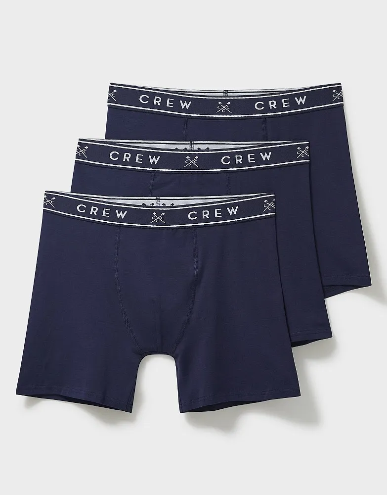 Men's 3 Pack Jersey Boxer from Crew Clothing Company - Blue