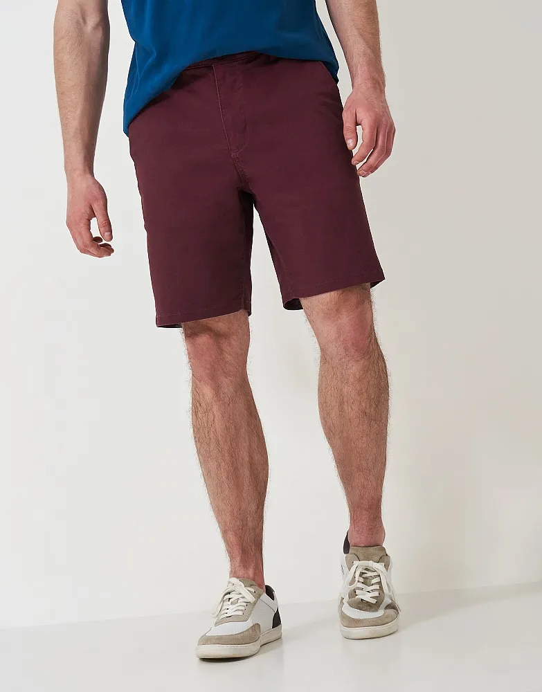 Men's Bermuda Chino Stretch Shorts - Burgundy from Crew Clothing Company