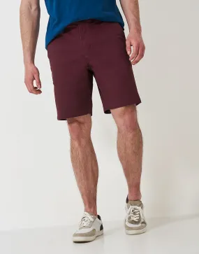 Men's Bermuda Chino Stretch Shorts - Burgundy from Crew Clothing Company