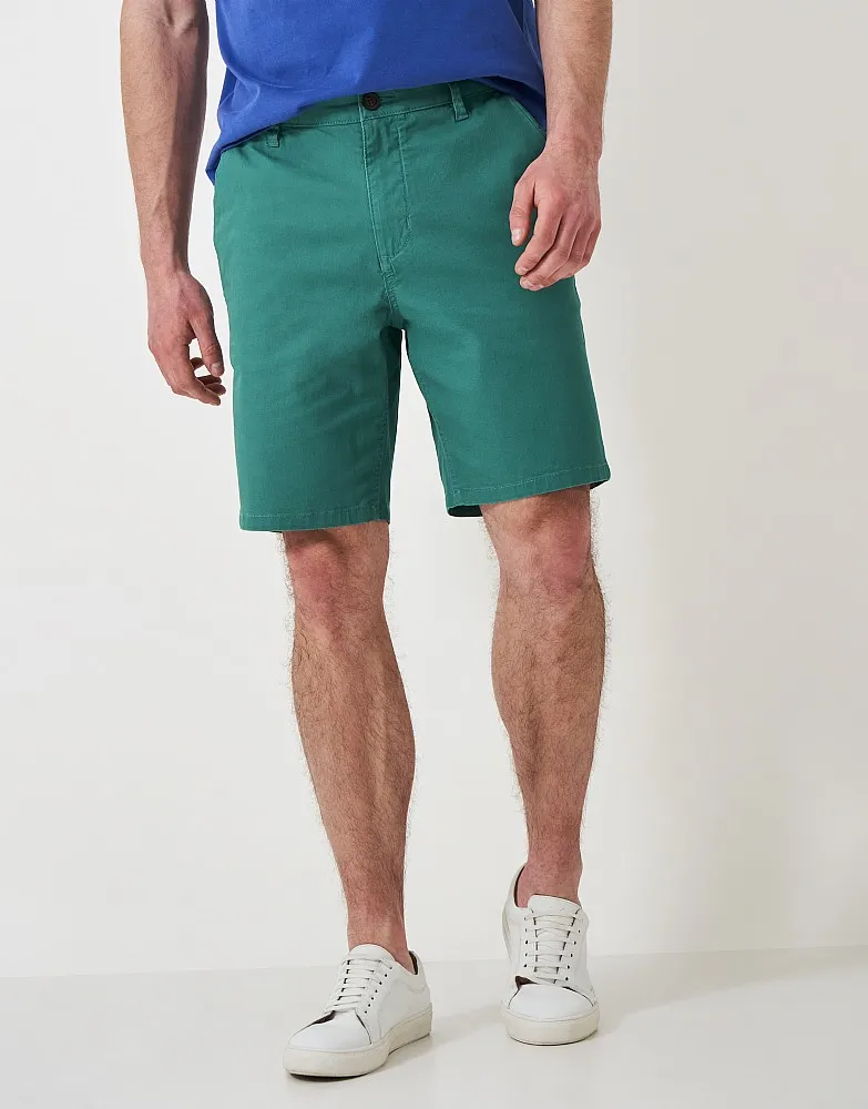 Men's Bermuda Chino Stretch Shorts - Deep Jungle from Crew Clothing Company