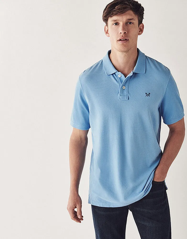 Men's Classic Pique Polo in Sky from Crew Clothing Company