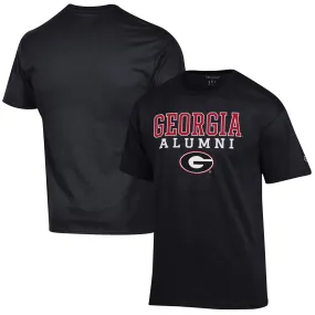 Men's Champion  Black Georgia Bulldogs Alumni Logo Stack T-Shirt