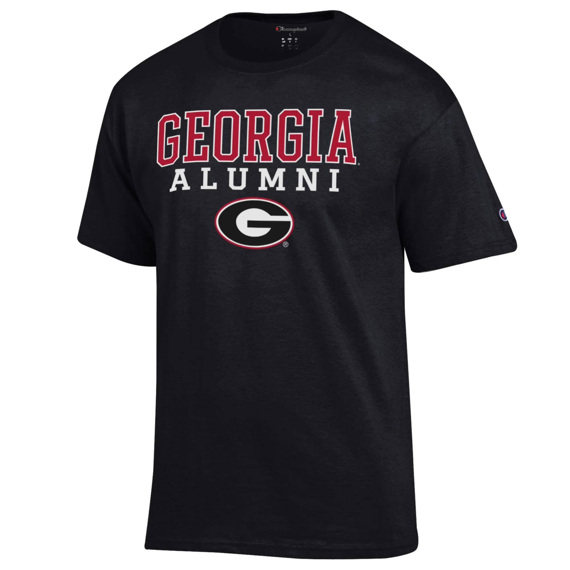 Men's Champion  Black Georgia Bulldogs Alumni Logo Stack T-Shirt