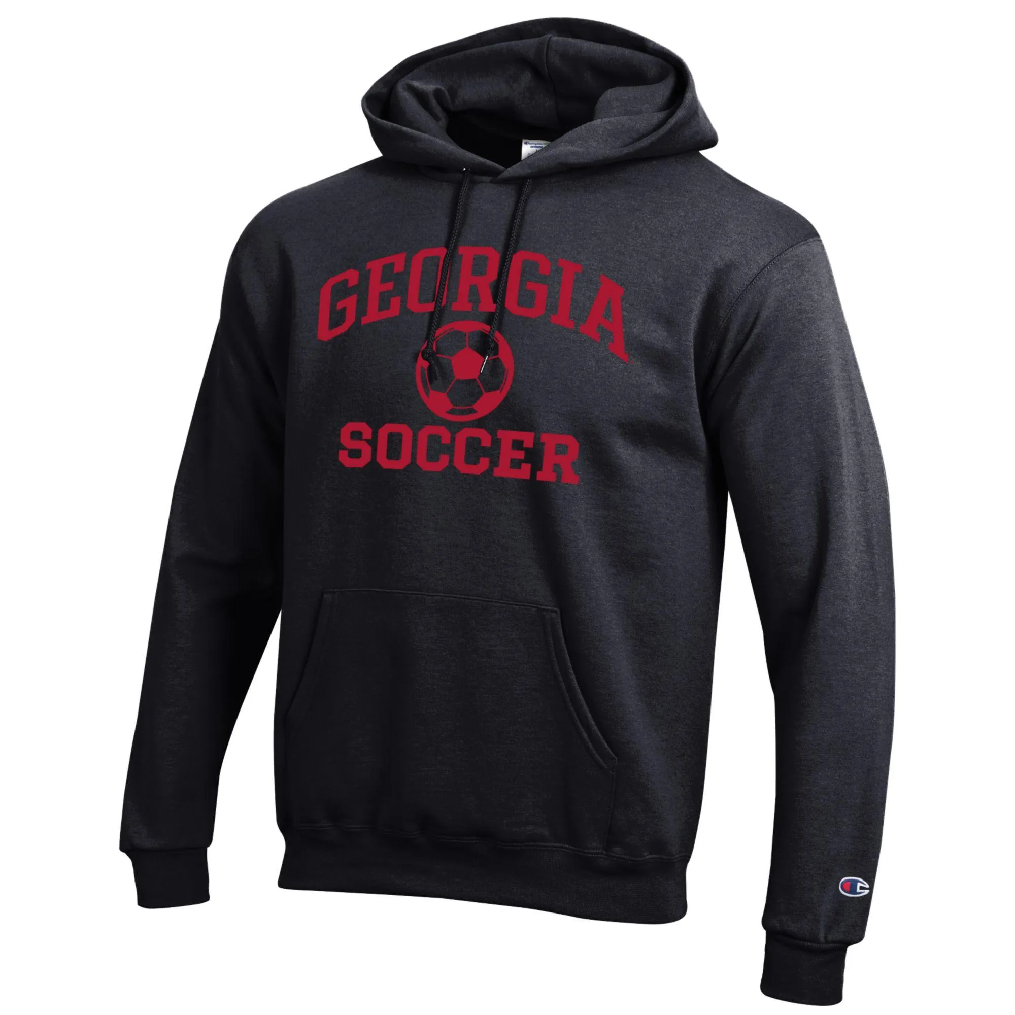 Men's Champion Black Georgia Bulldogs Soccer Icon Powerblend Pullover Hoodie