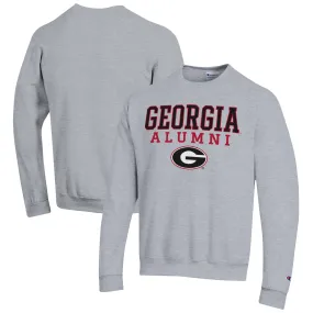 Men's Champion  Gray Georgia Bulldogs Alumni Logo Pullover Sweatshirt