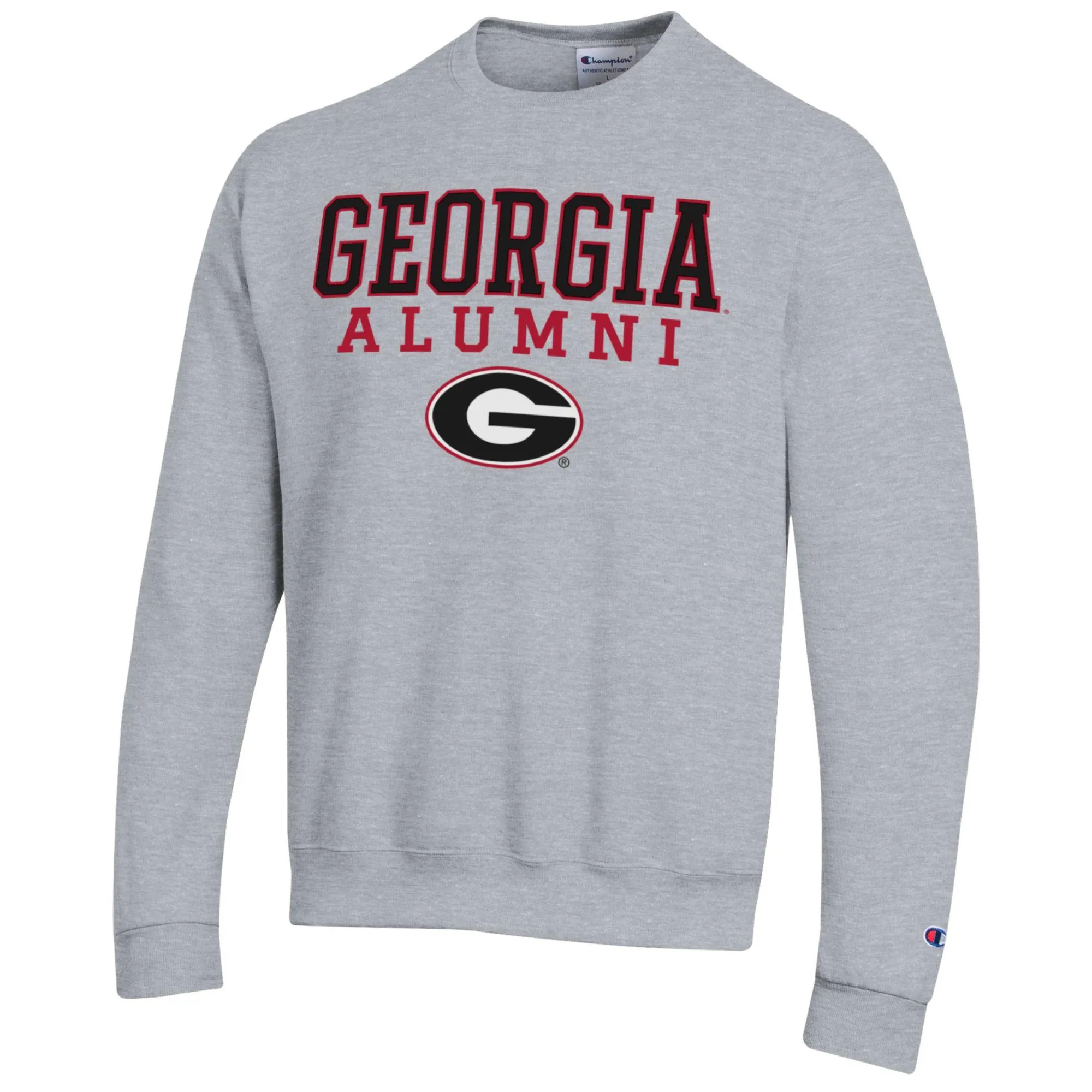 Men's Champion  Gray Georgia Bulldogs Alumni Logo Pullover Sweatshirt