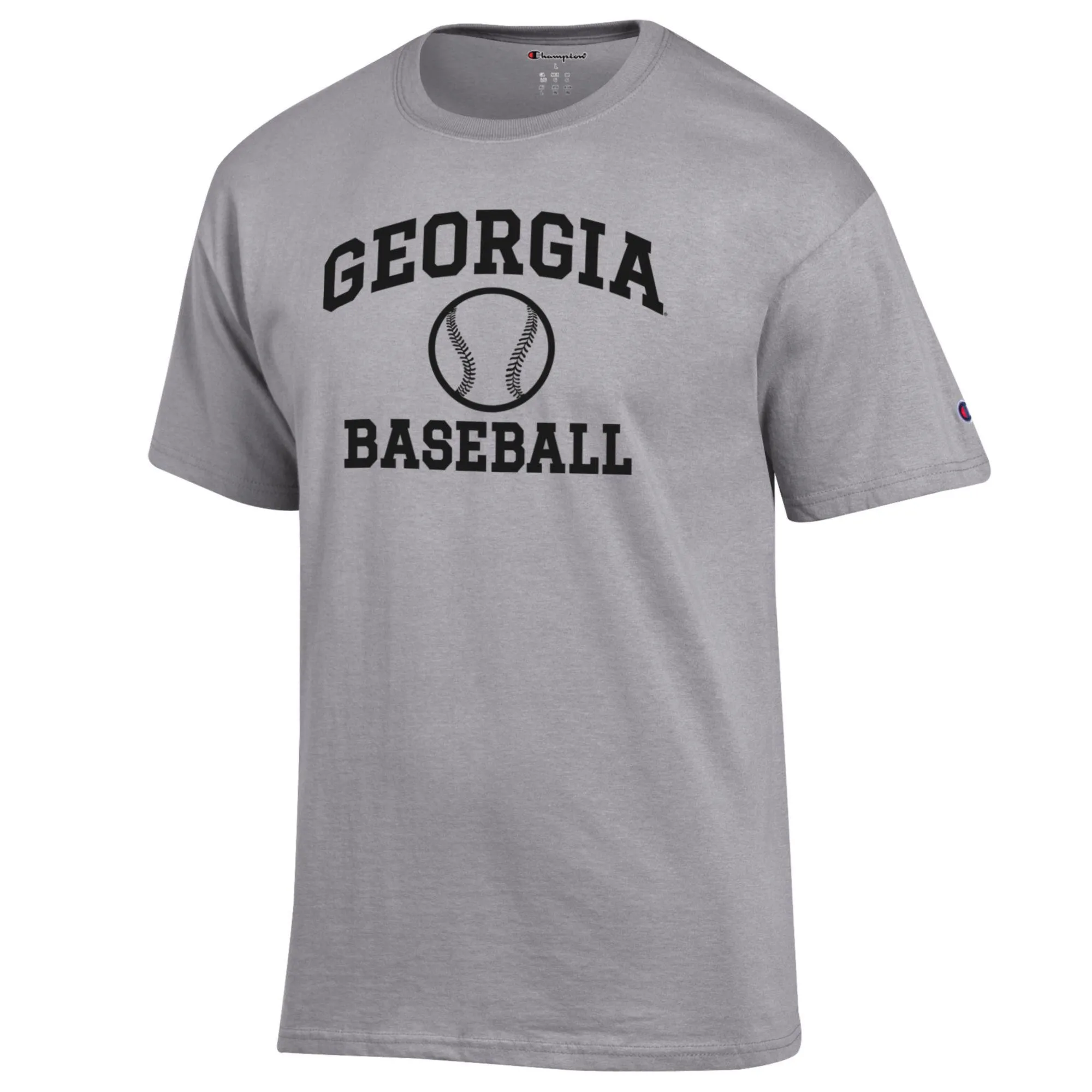 Men's Champion Gray Georgia Bulldogs Icon Baseball T-Shirt