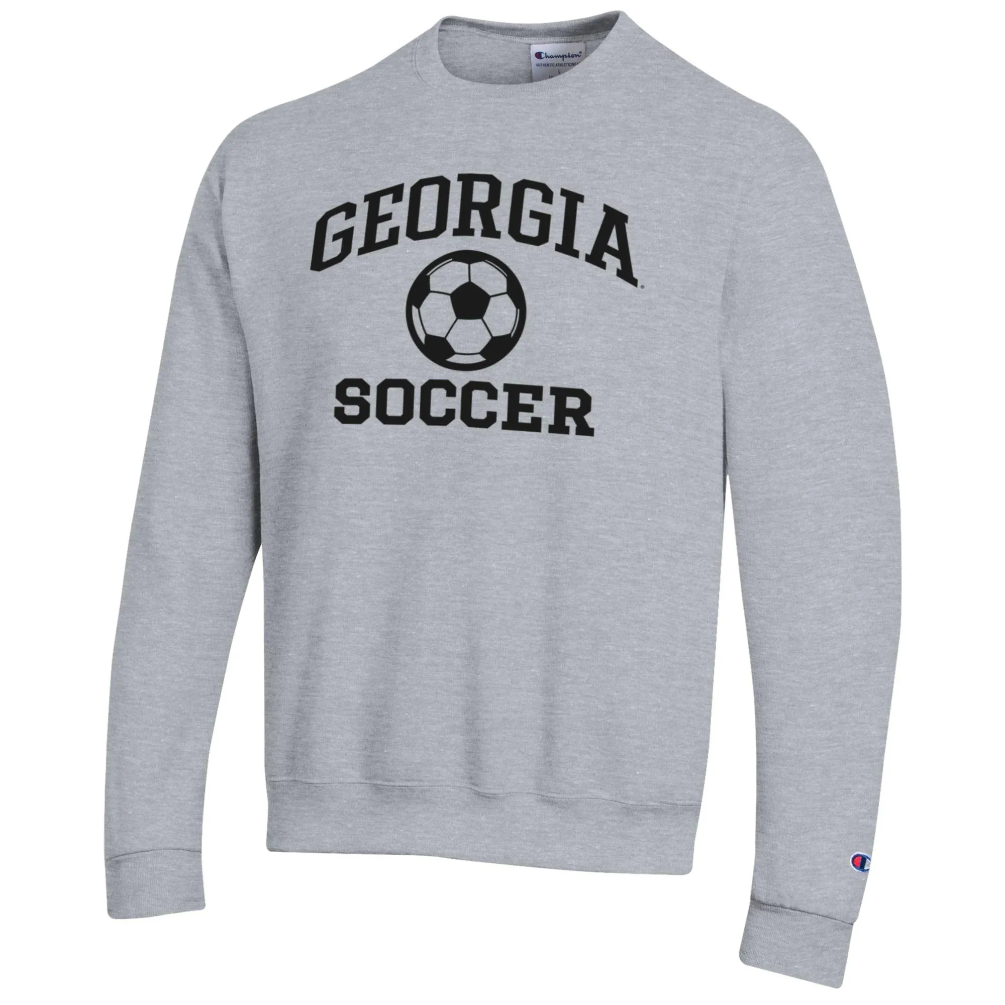 Men's Champion Gray Georgia Bulldogs Soccer Icon Powerblend Pullover Sweatshirt