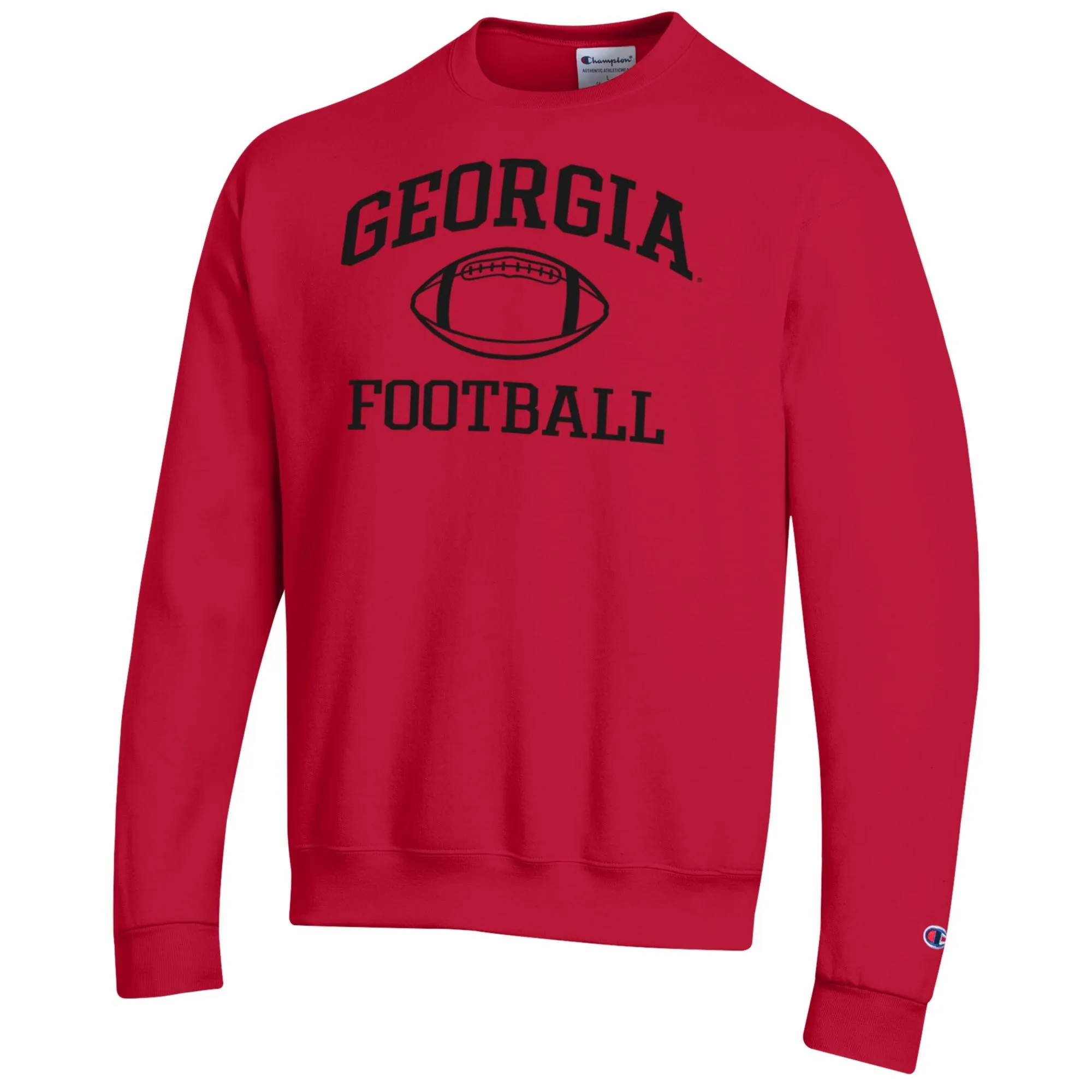 Men's Champion Red Georgia Bulldogs Football Icon Pullover Sweatshirt