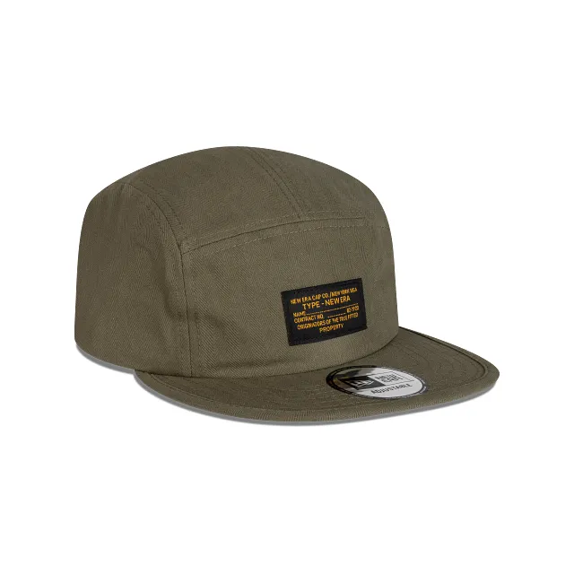 New Era Vintage Herringbone Camper 5PANNEL Strapback Olivo