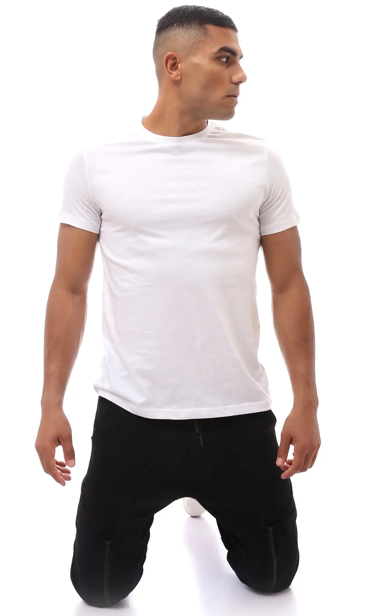 O173979 Short Sleeve White Slip On Tee