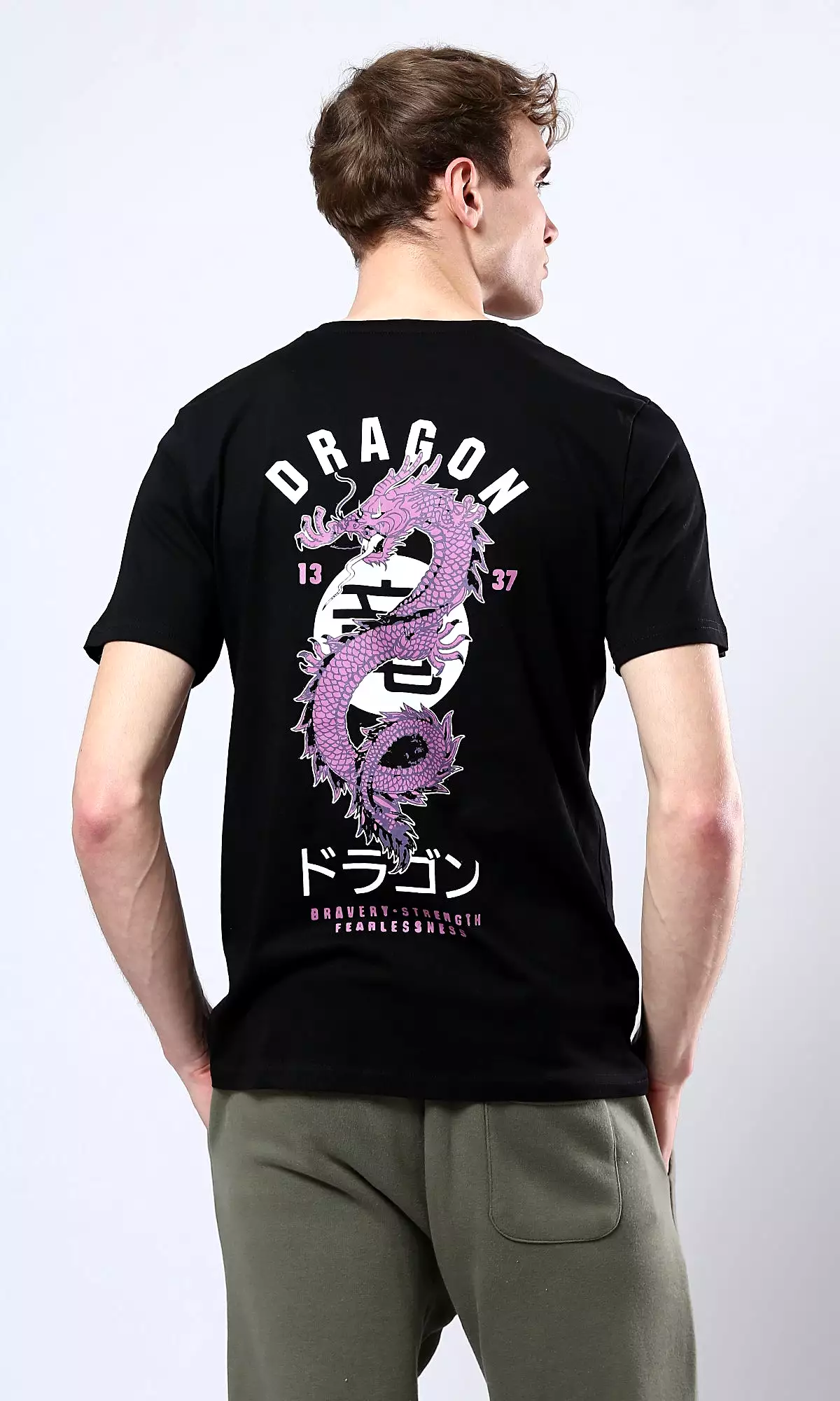 O178913 Dragon Short Sleeves Slip On Summer Tee