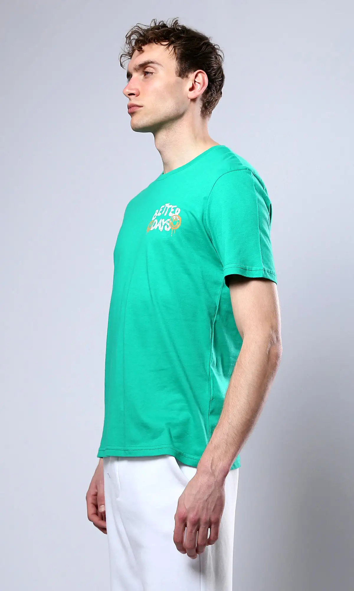 O179021 Light Green Better Days Short Sleeves Tee