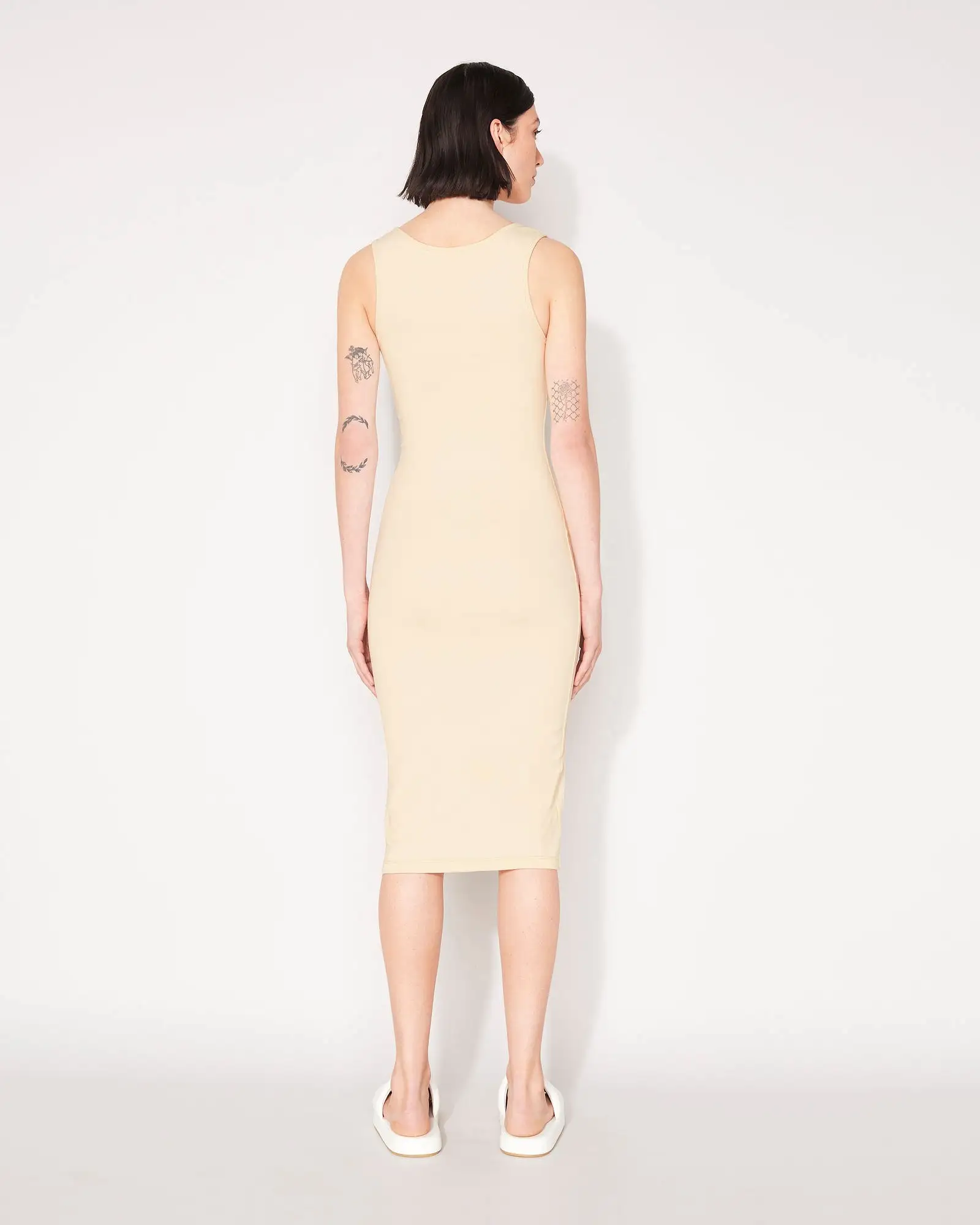 RIB TWO WAY DRESS - BUTTER CREAM