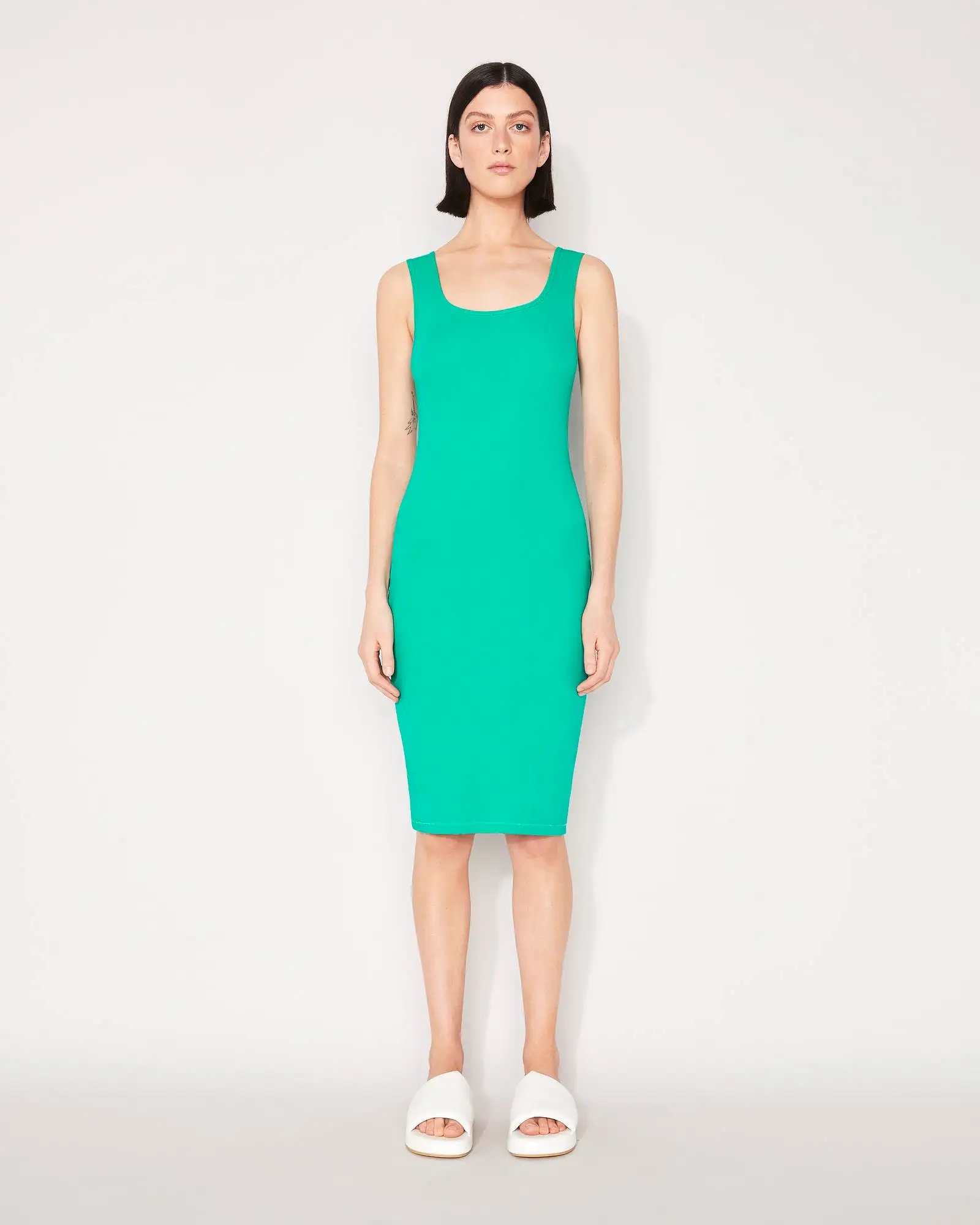 RIB TWO WAY DRESS - POOL GREEN