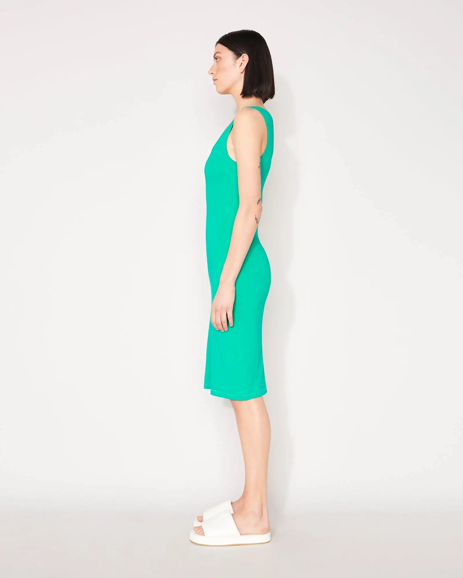 RIB TWO WAY DRESS - POOL GREEN