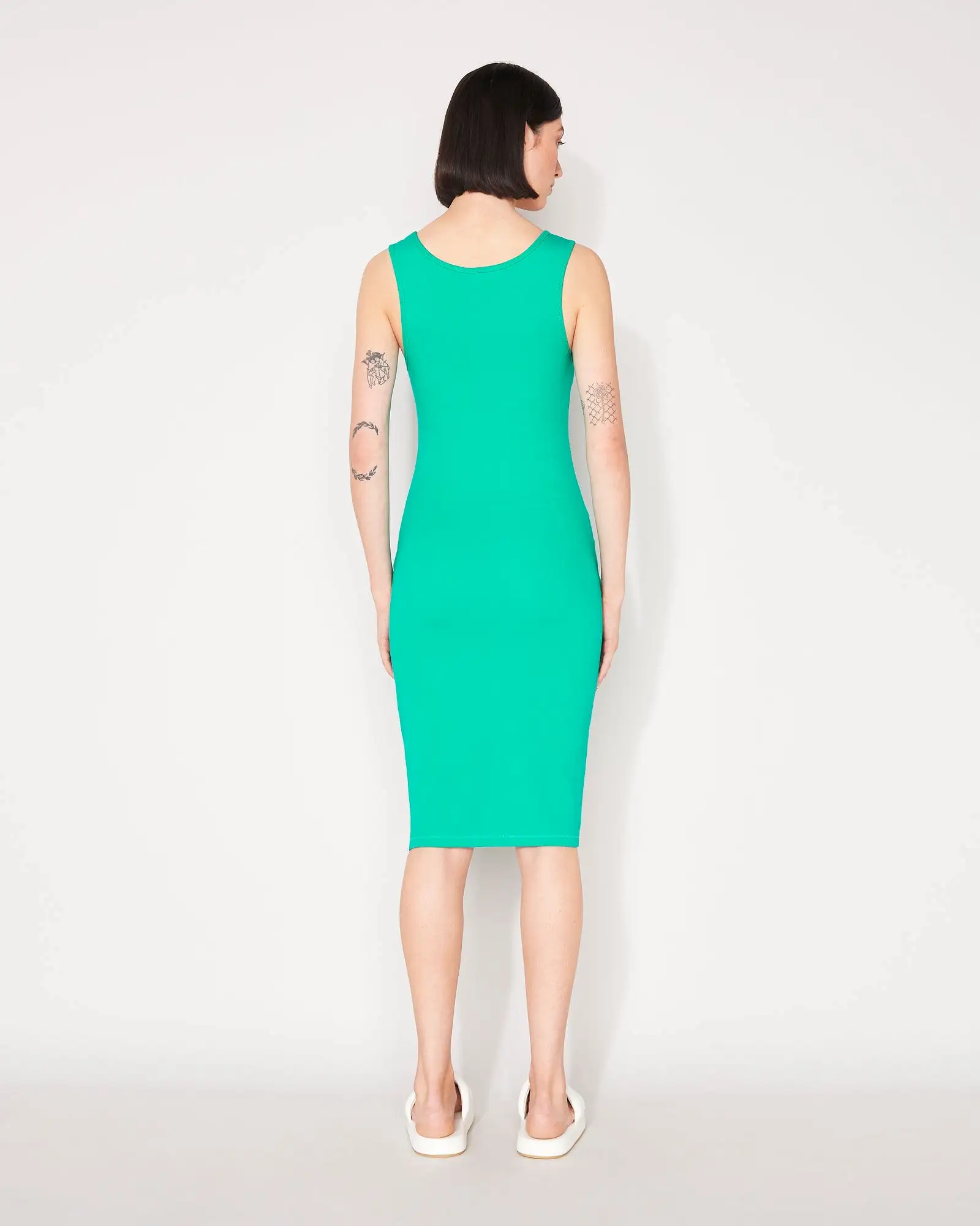 RIB TWO WAY DRESS - POOL GREEN