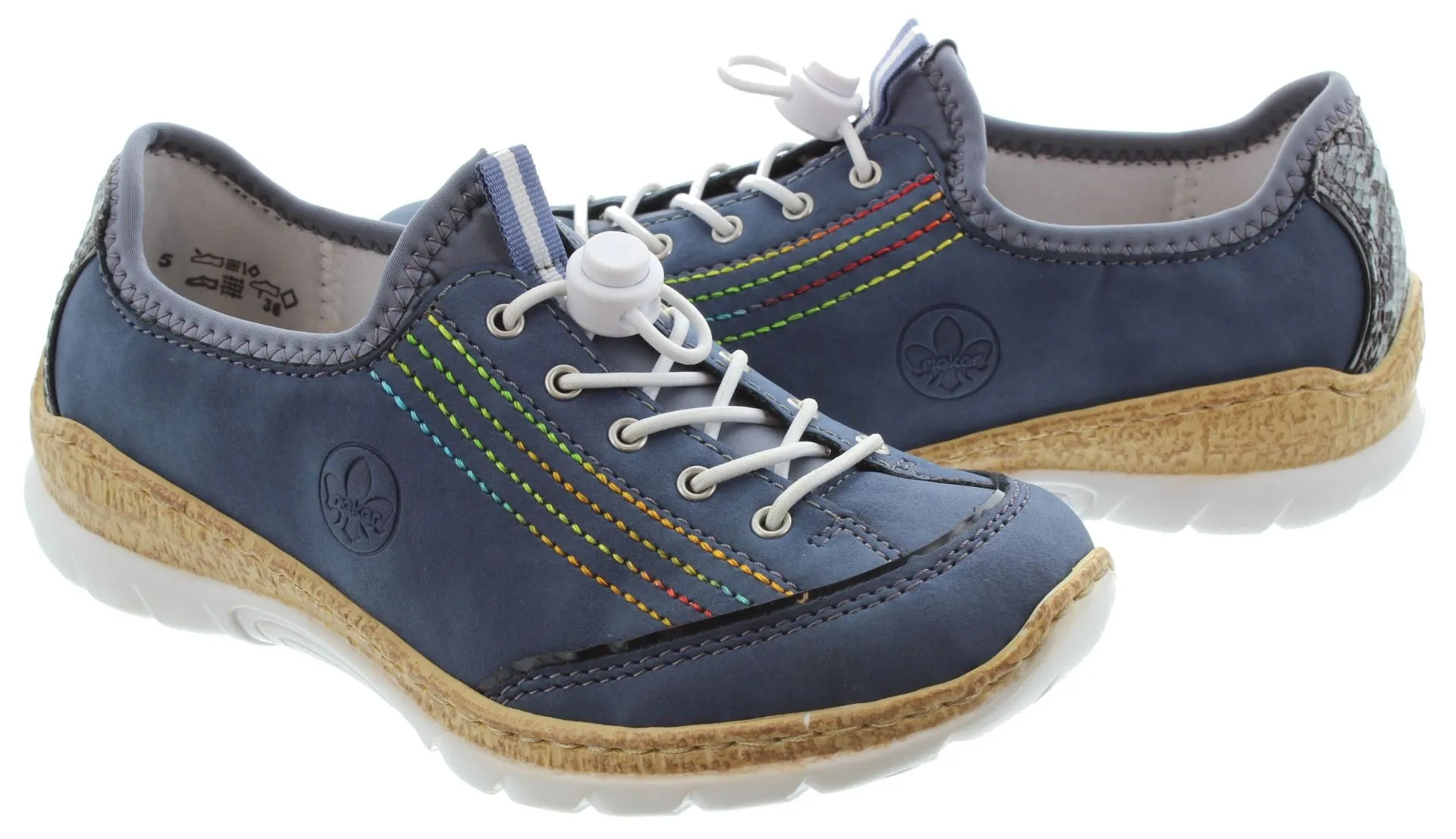 RIEKER Ladies N42T0 Elastic Shoes In Blue