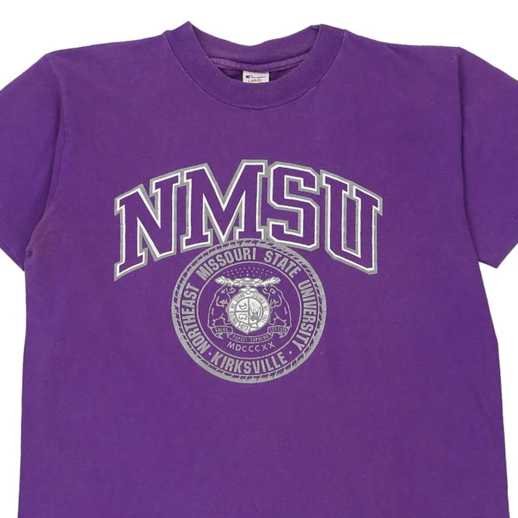 Single Stitch Made in USA Missouri State University Champion College T-Shirt - Large Purple Cotton