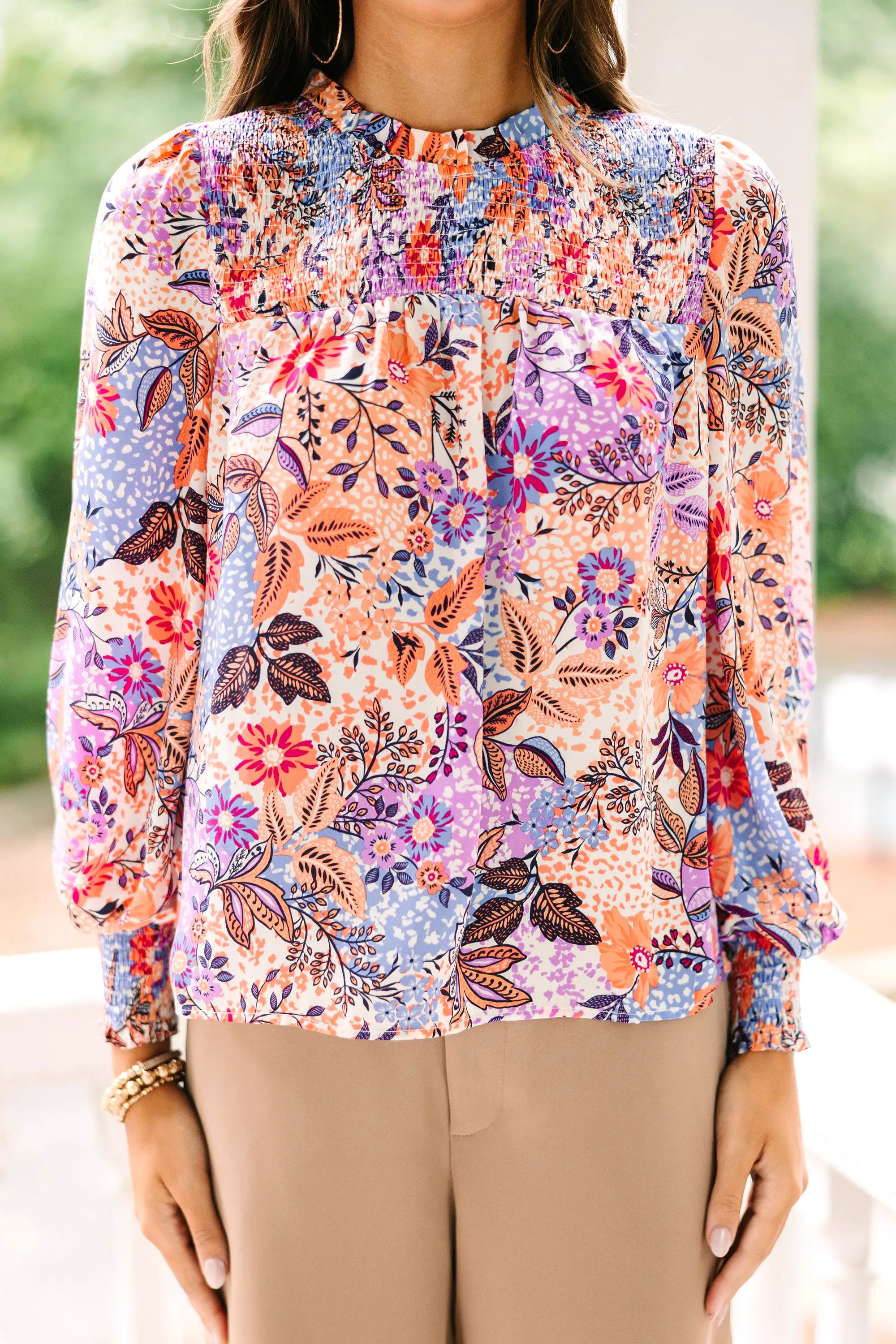 Skies are Blue: Make Your Day Mauve Pink Floral Blouse