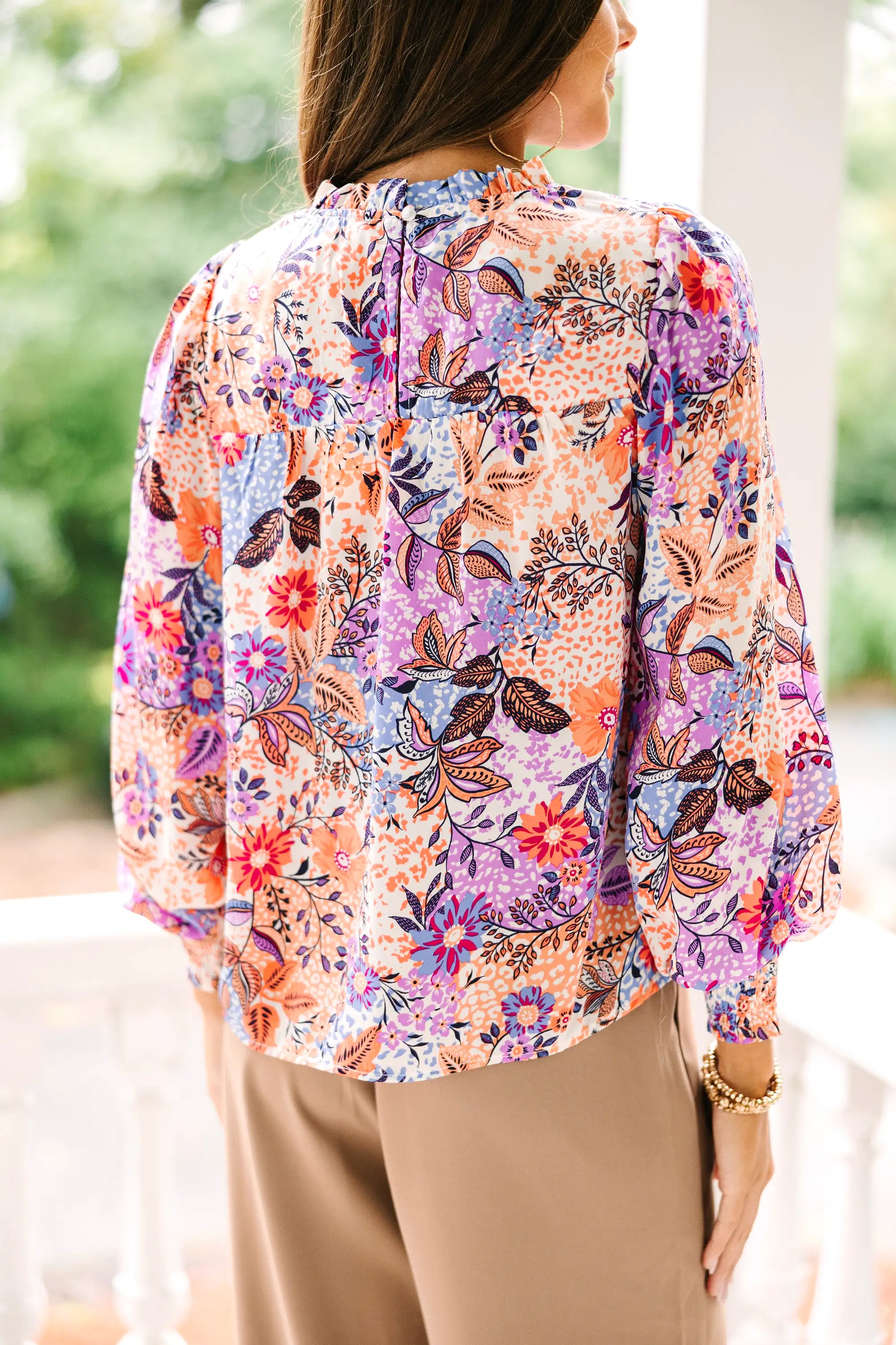 Skies are Blue: Make Your Day Mauve Pink Floral Blouse