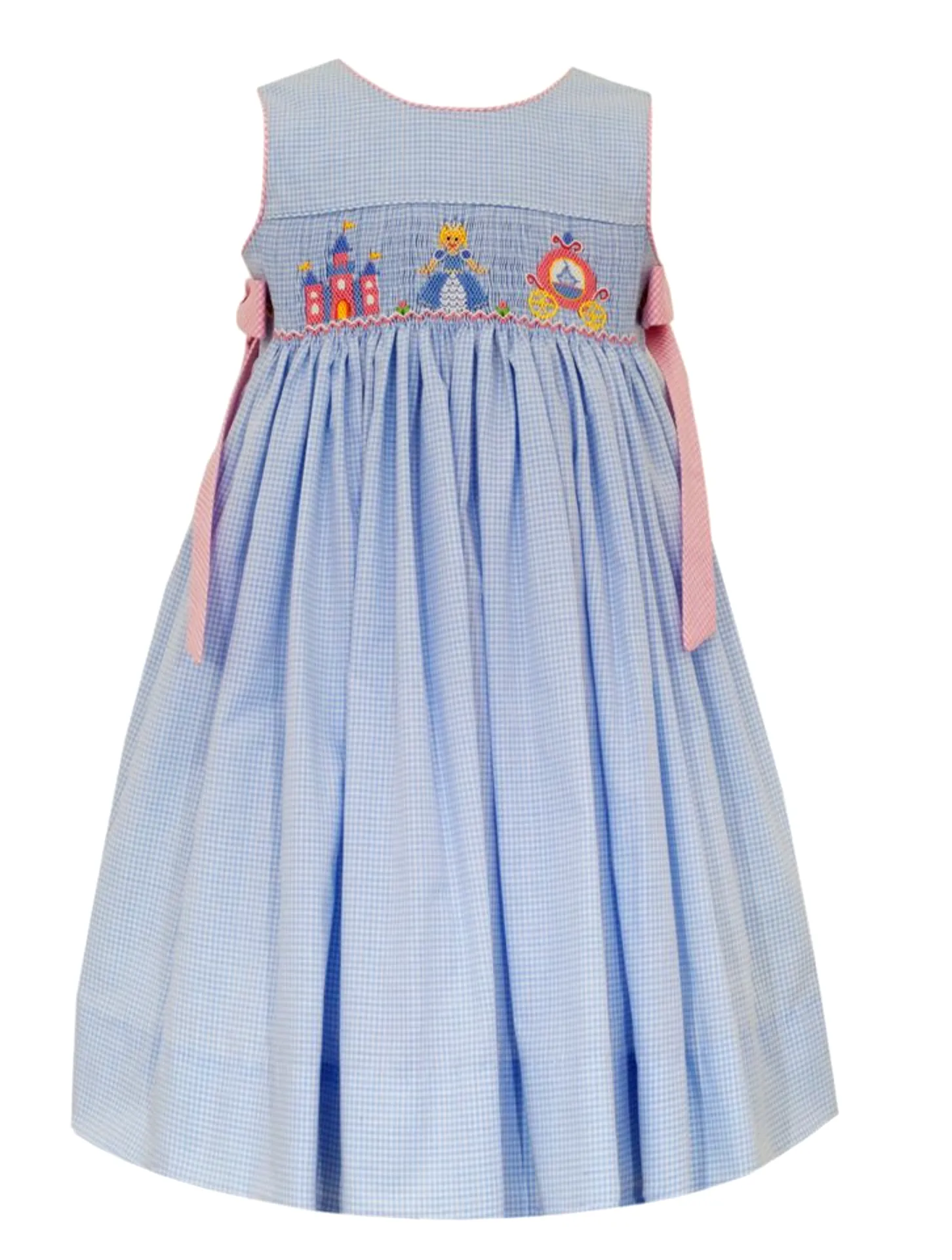 Smocked Sleeveless Bow Dress - Cinderella