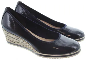 TAMARIS Ladies 22305 Wedge Shoes In Navy