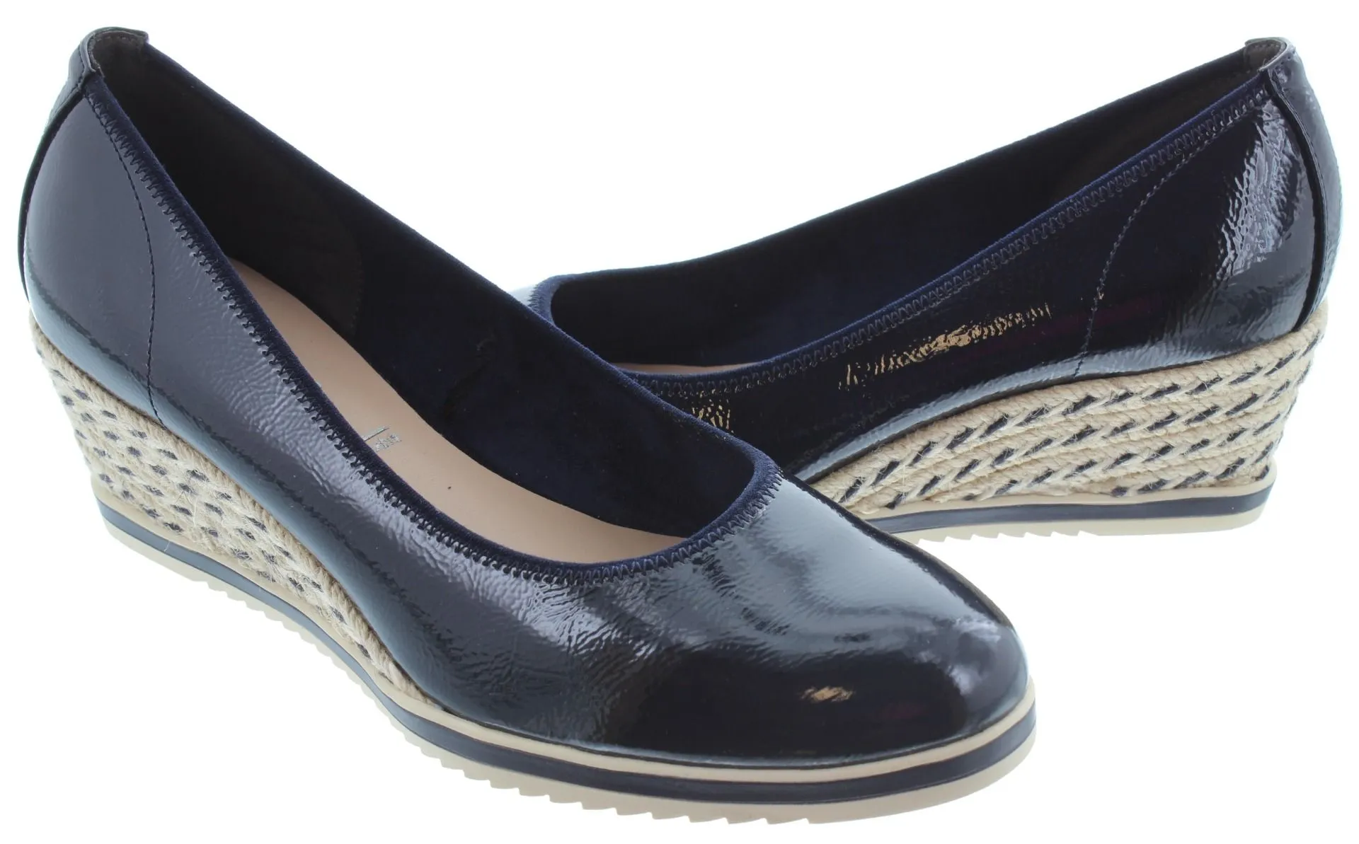 TAMARIS Ladies 22305 Wedge Shoes In Navy