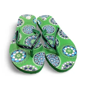 Vera Bradley green & navy sandals, like new!  Size 6.5 flip flop shoes 60066-S000636770