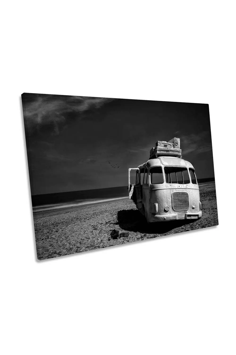 Wall Art & Pictures | Beached Bus Camper Van Canvas Wall Art Picture Print | CanvasGeeks